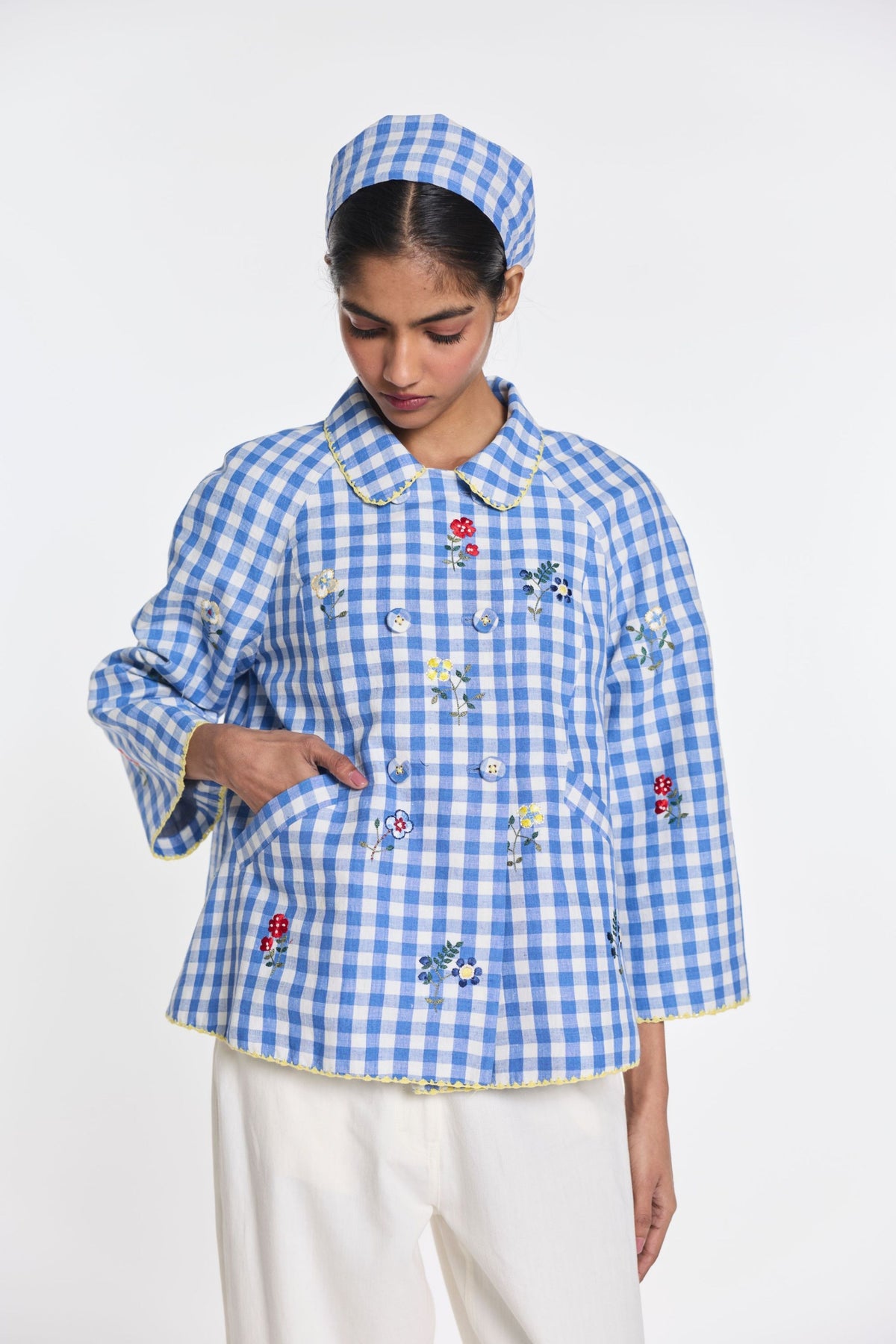 Baptisia Blue Gingham Jacket