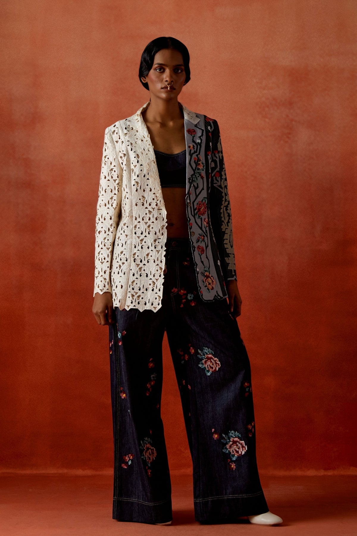 Tri-color Jacket Set