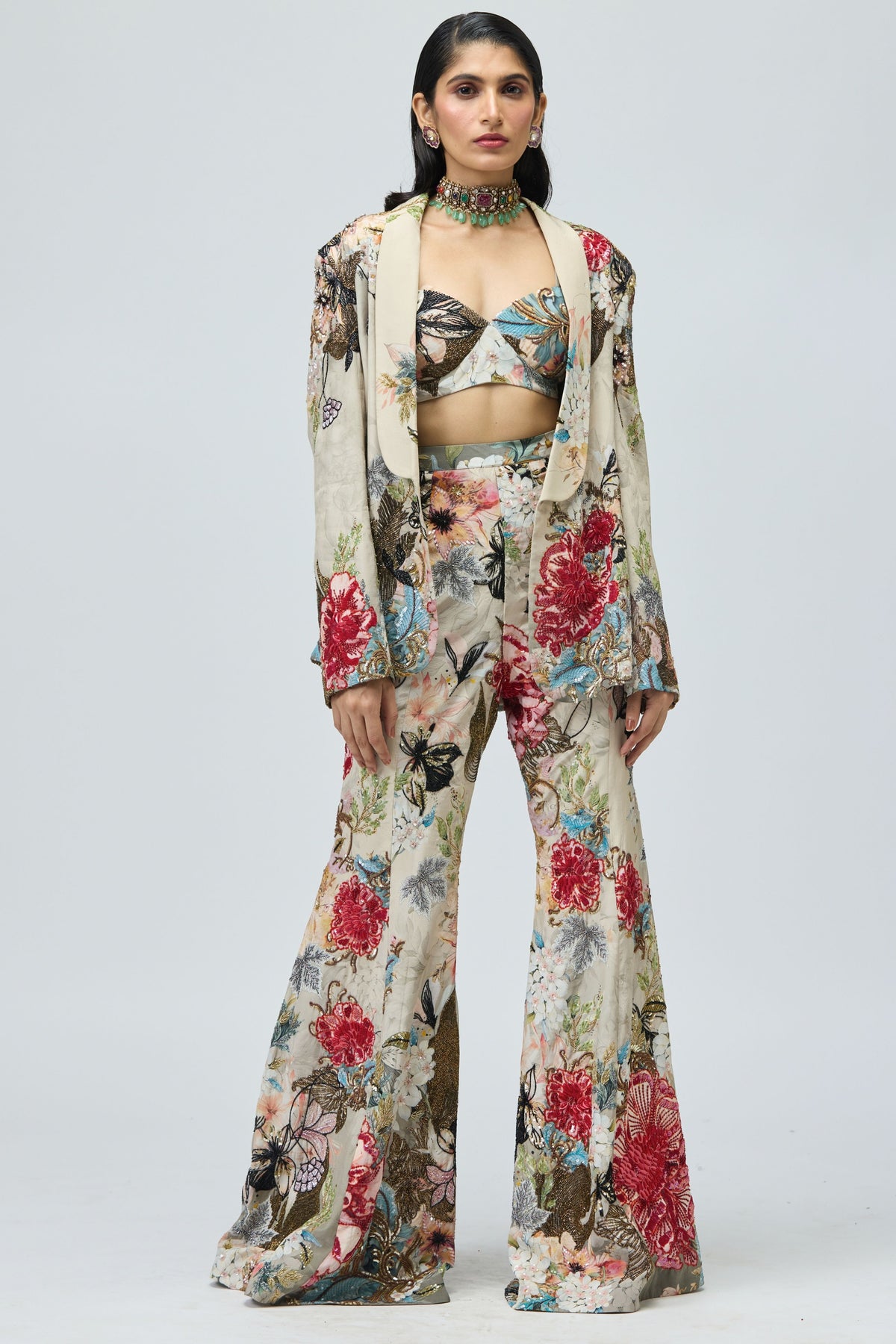 Crepe Jacket Set