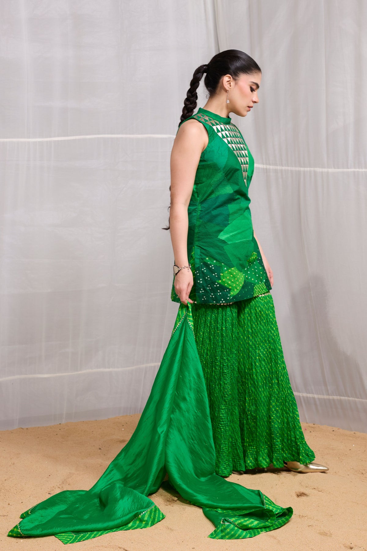 Green Dhora Garara Set