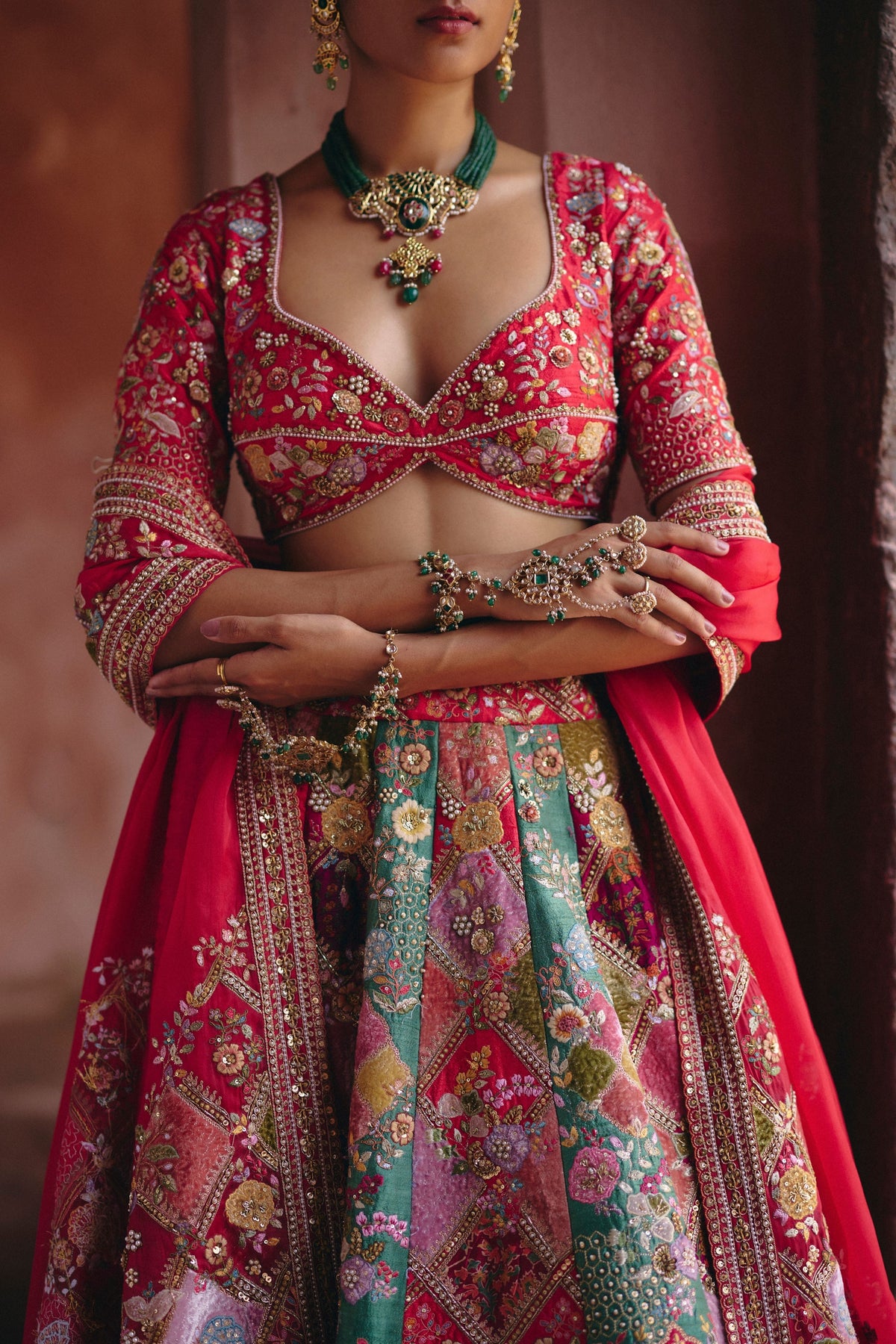 Multicoloured Lehenga Set