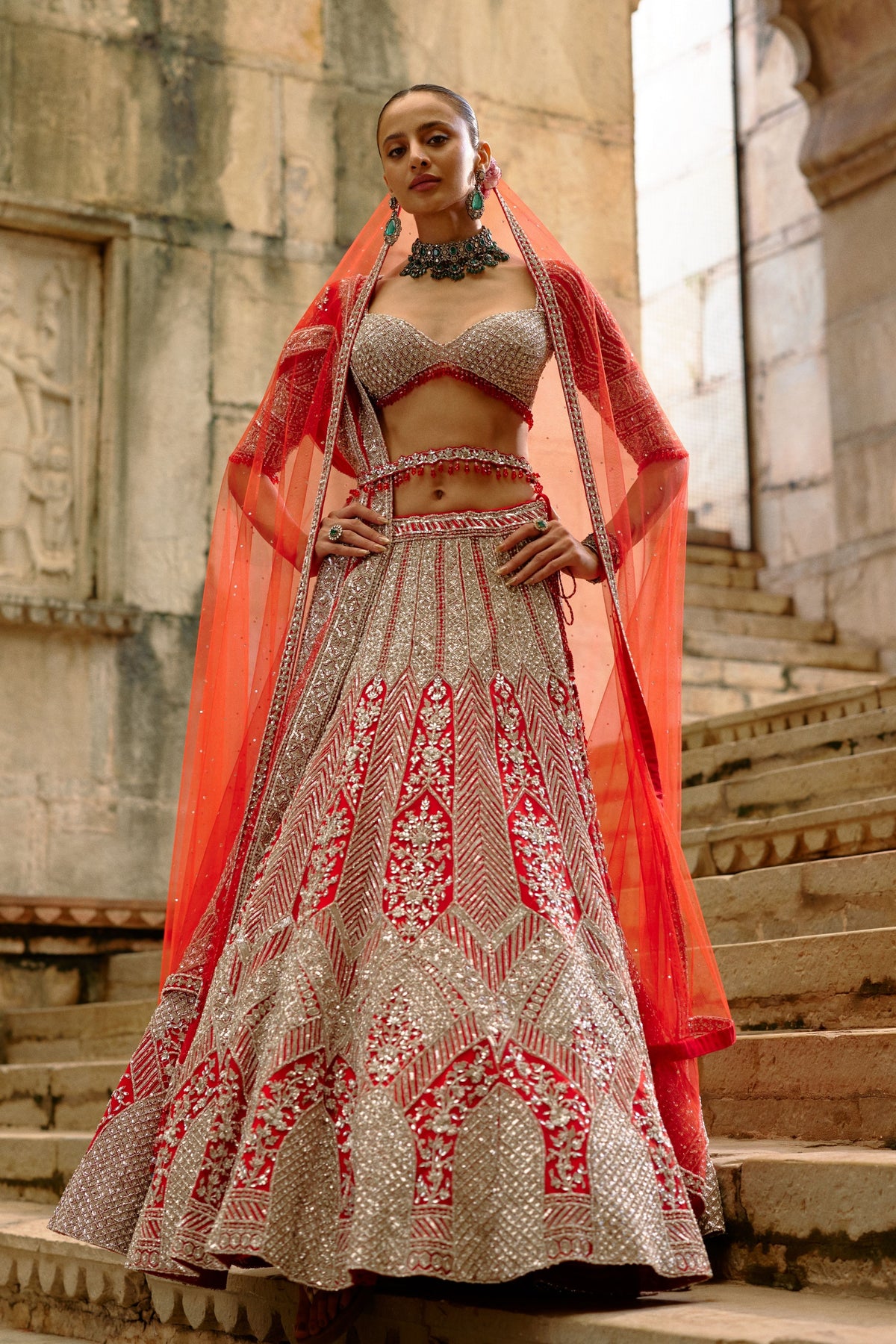 Silver Work Lehenga Set