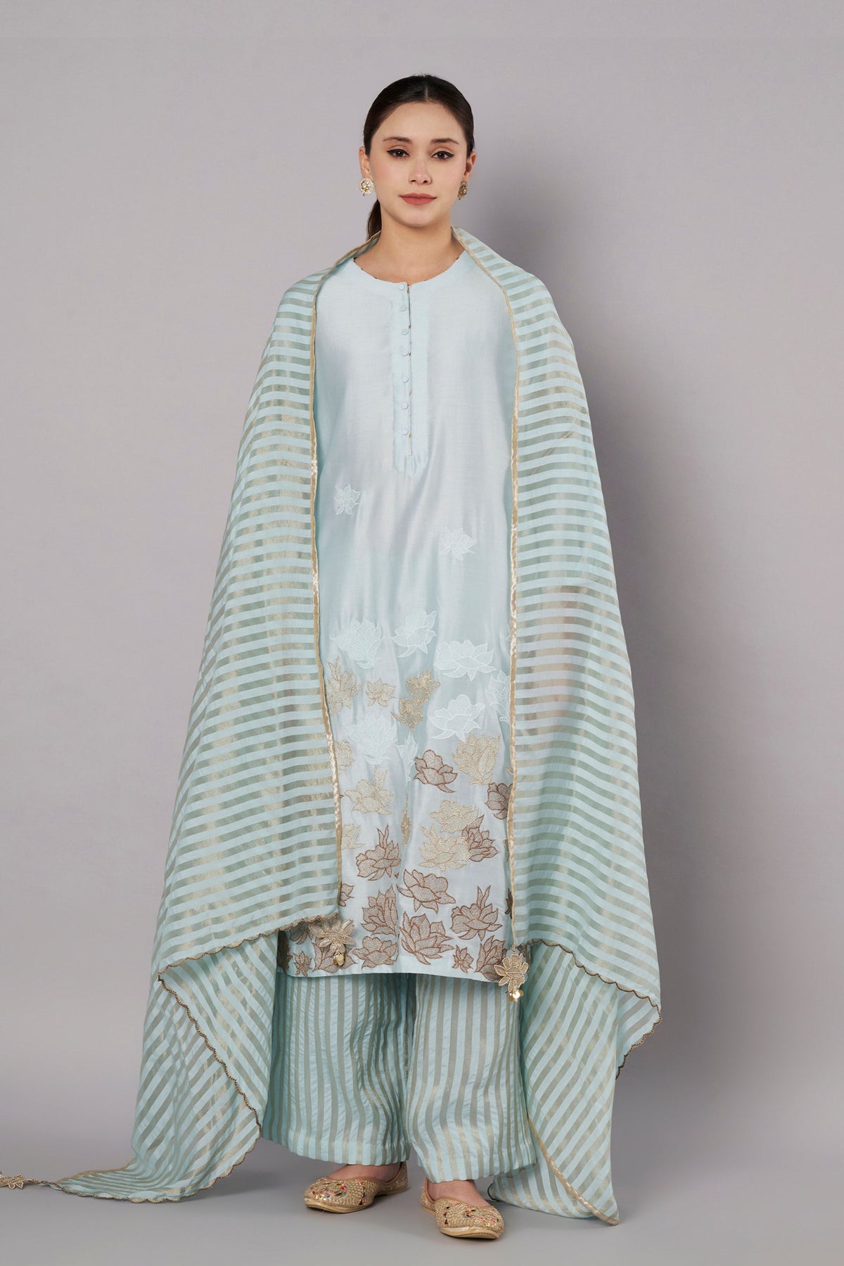 Petal Promise Ice Blue Kurta Set