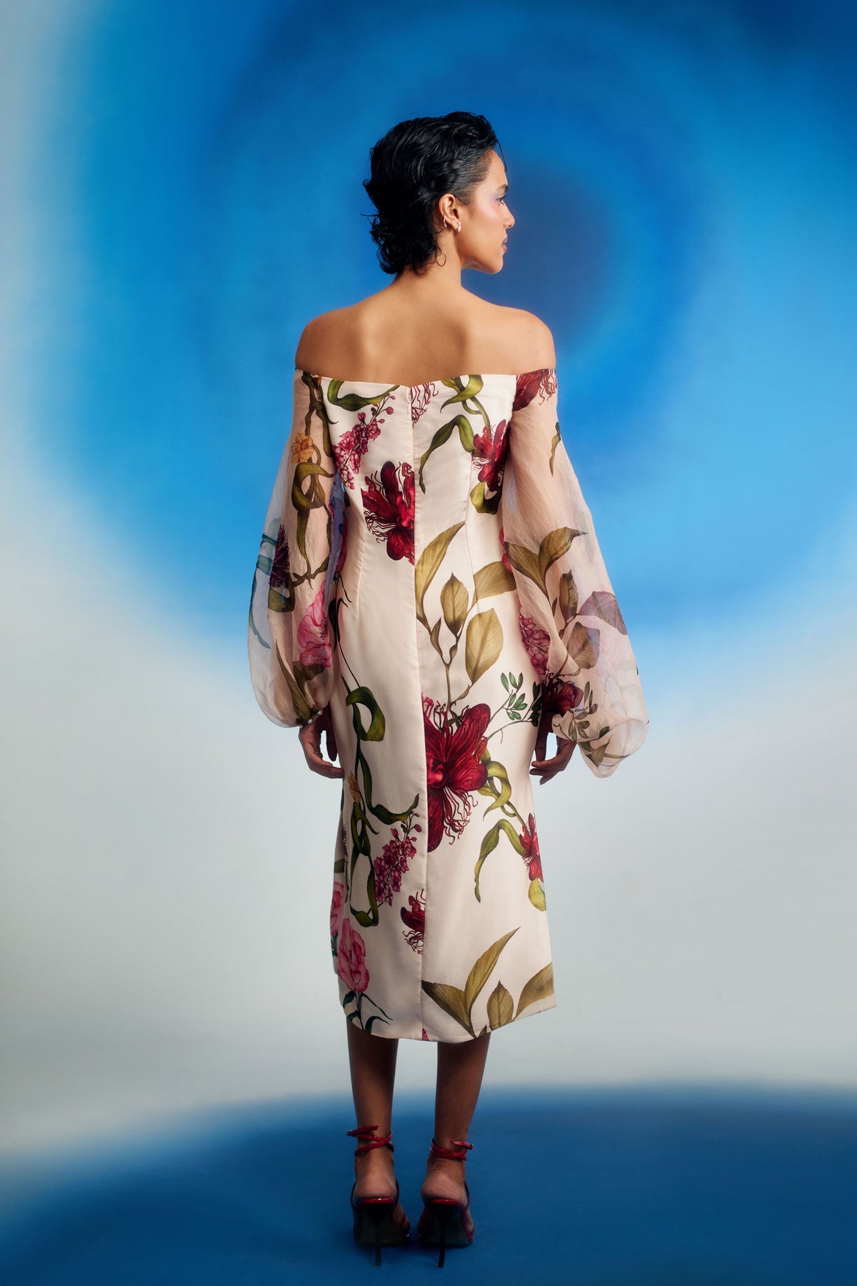 Bishop Sleeves Column Dress