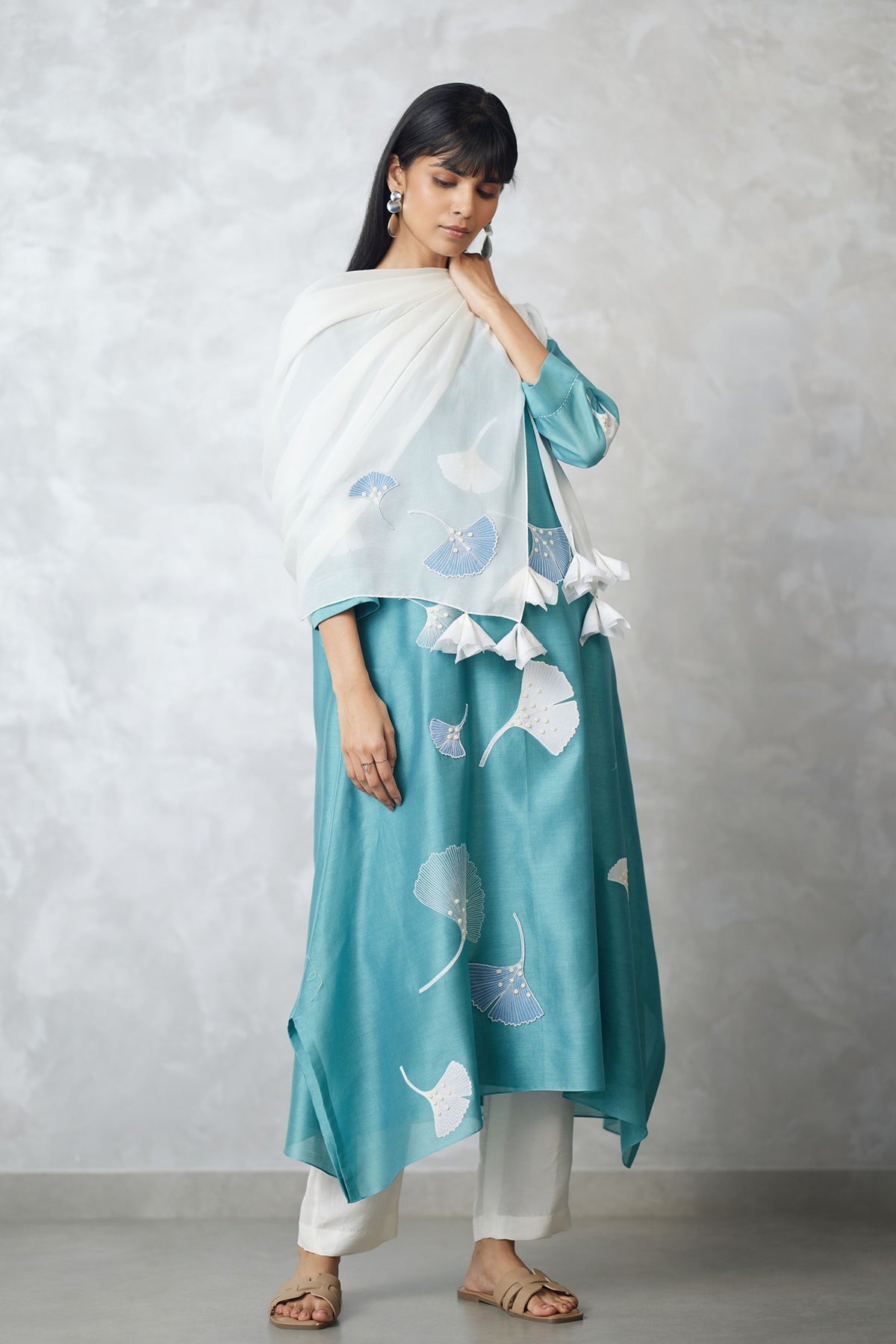 Seafoam Trapezium Kurta Set