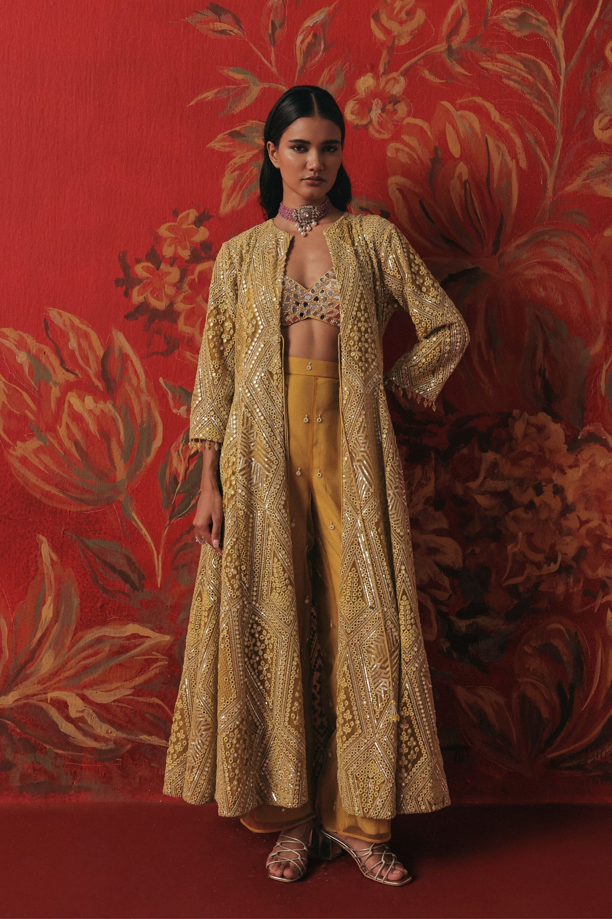 Long Anarkali Jacket Set