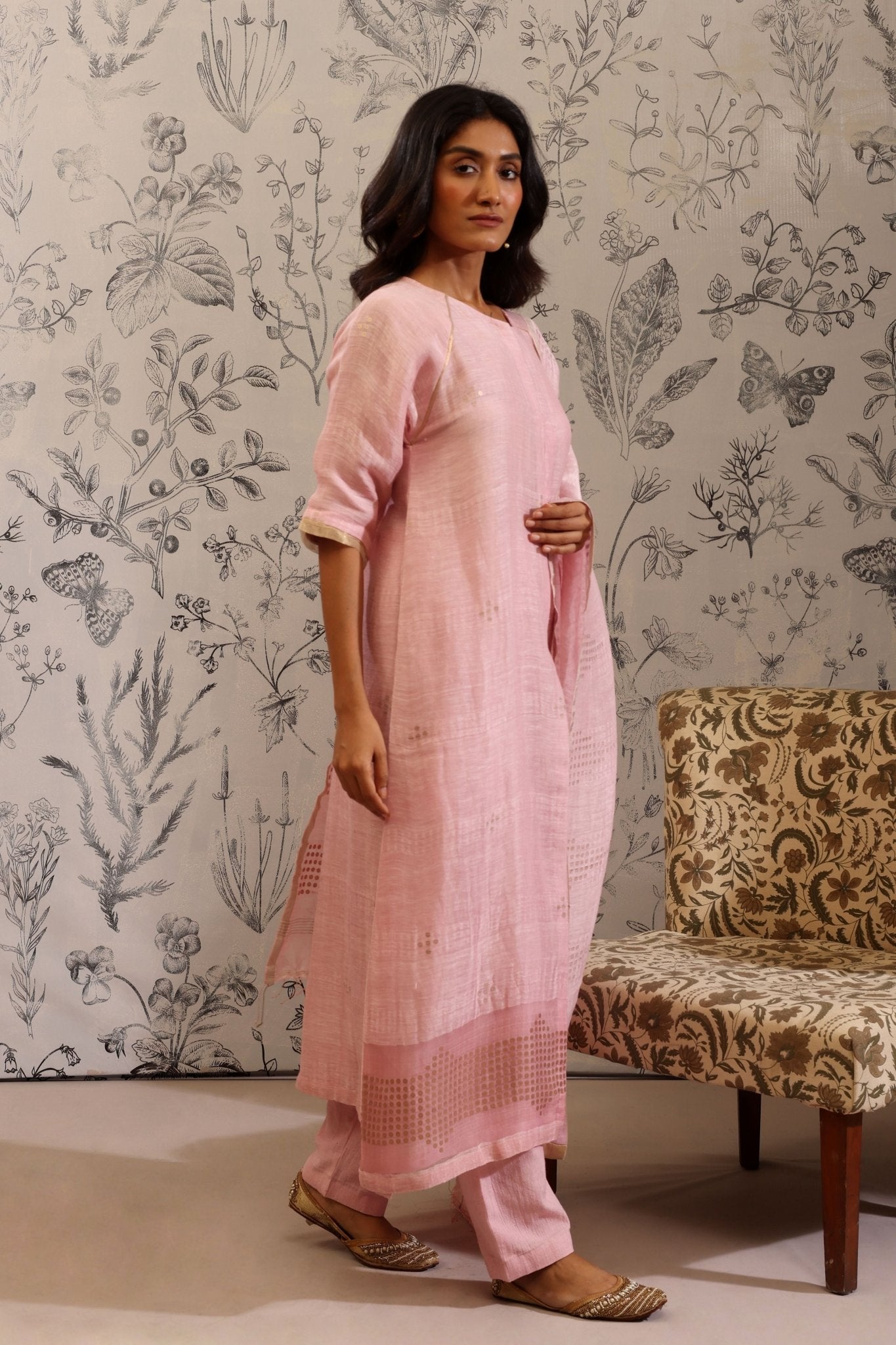 Piyusha Pink Kurta Set - Taisha - Elahe
