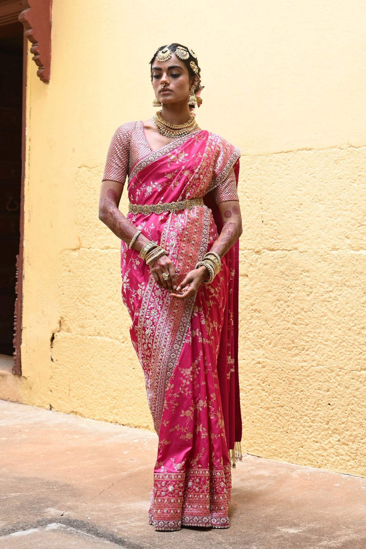Valli Fuchsia Saree