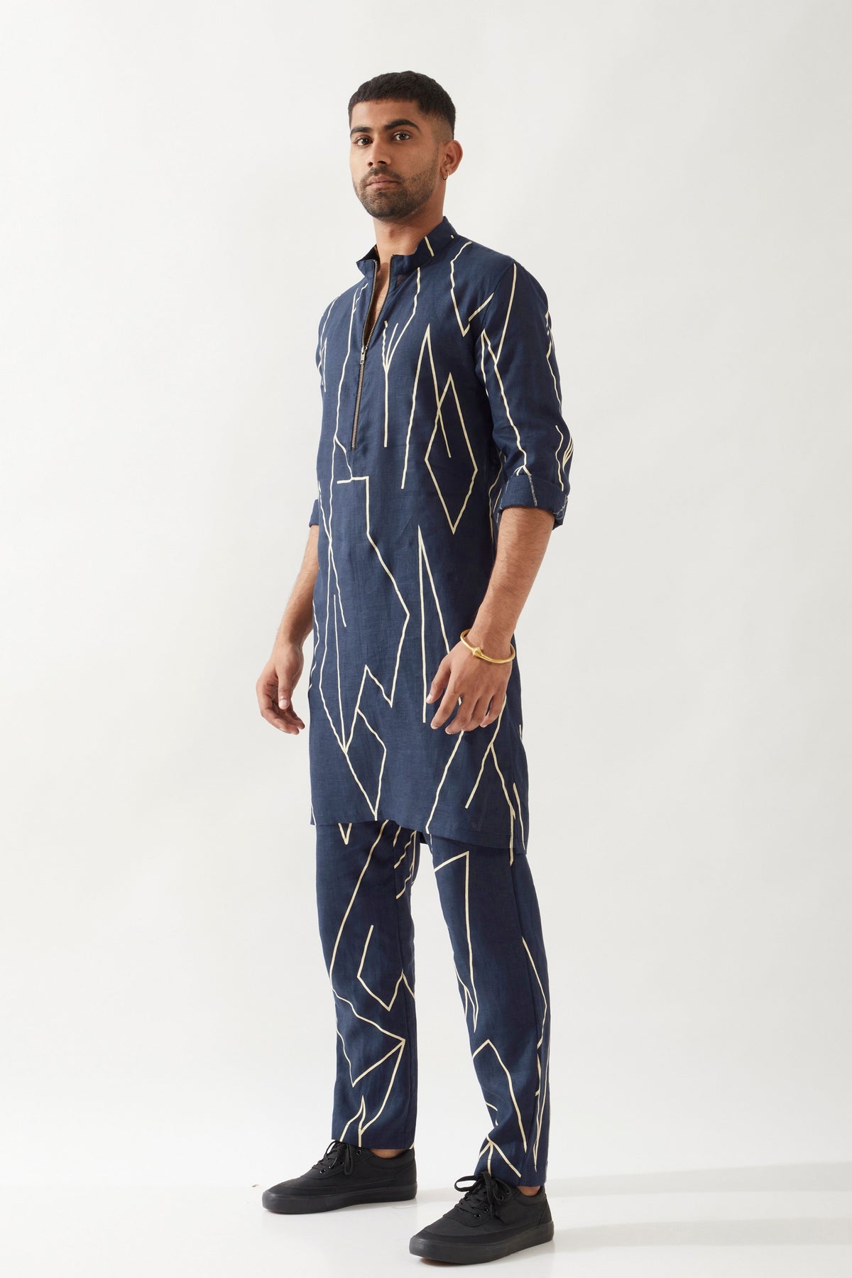 Rory Metal Navy Kurta Set