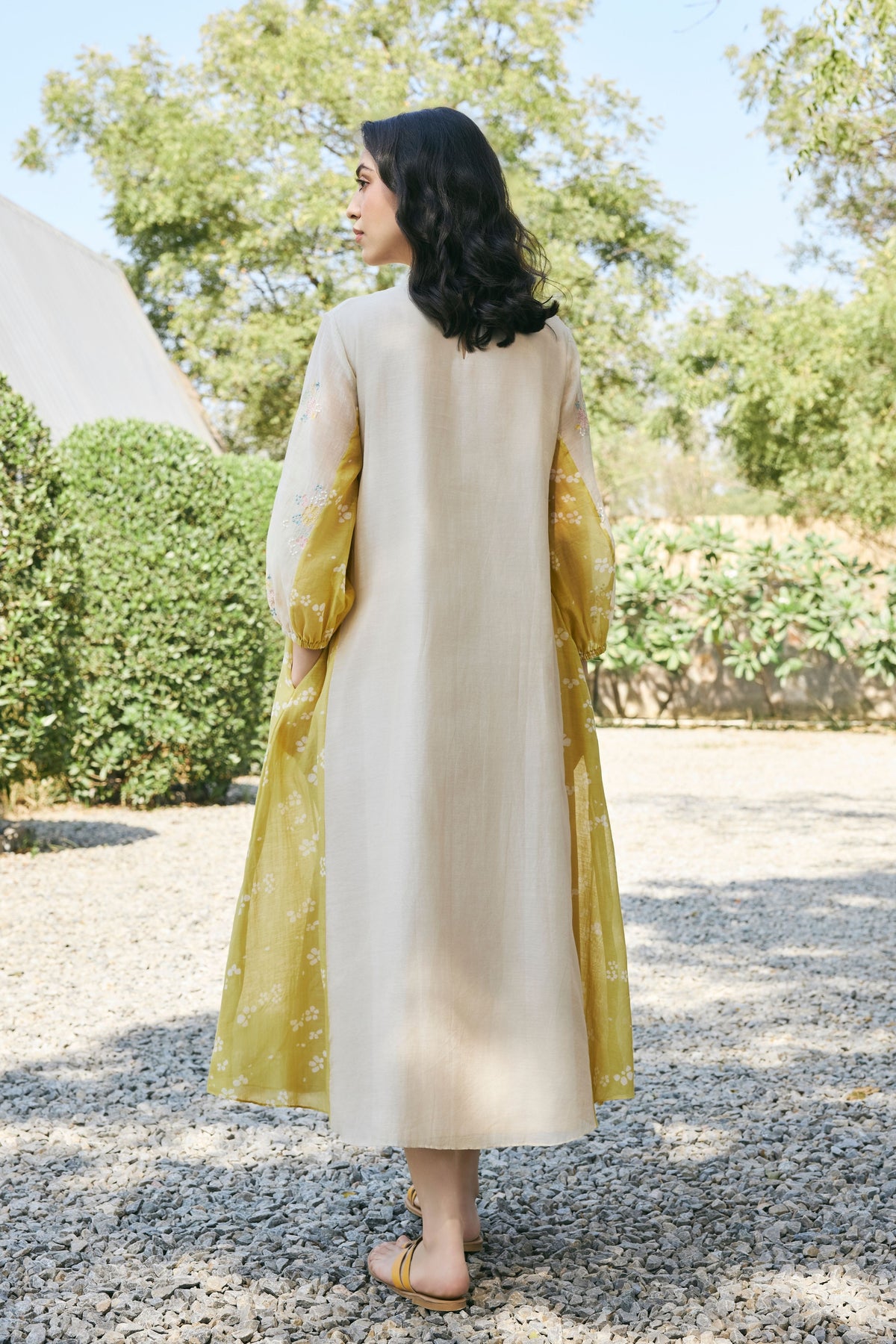 Ecru Embroidered Dress