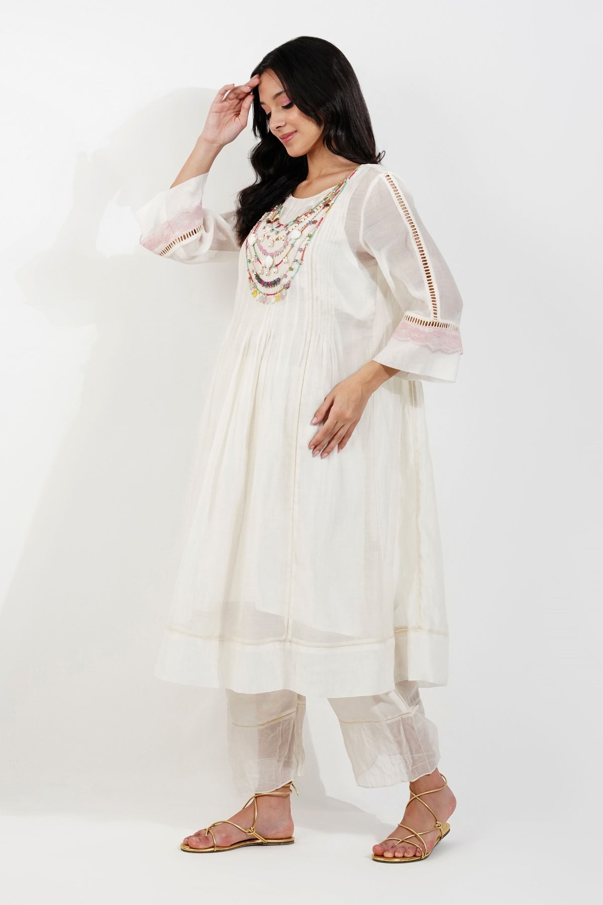 Fliry Pleats Shabby-chic Kurta Set