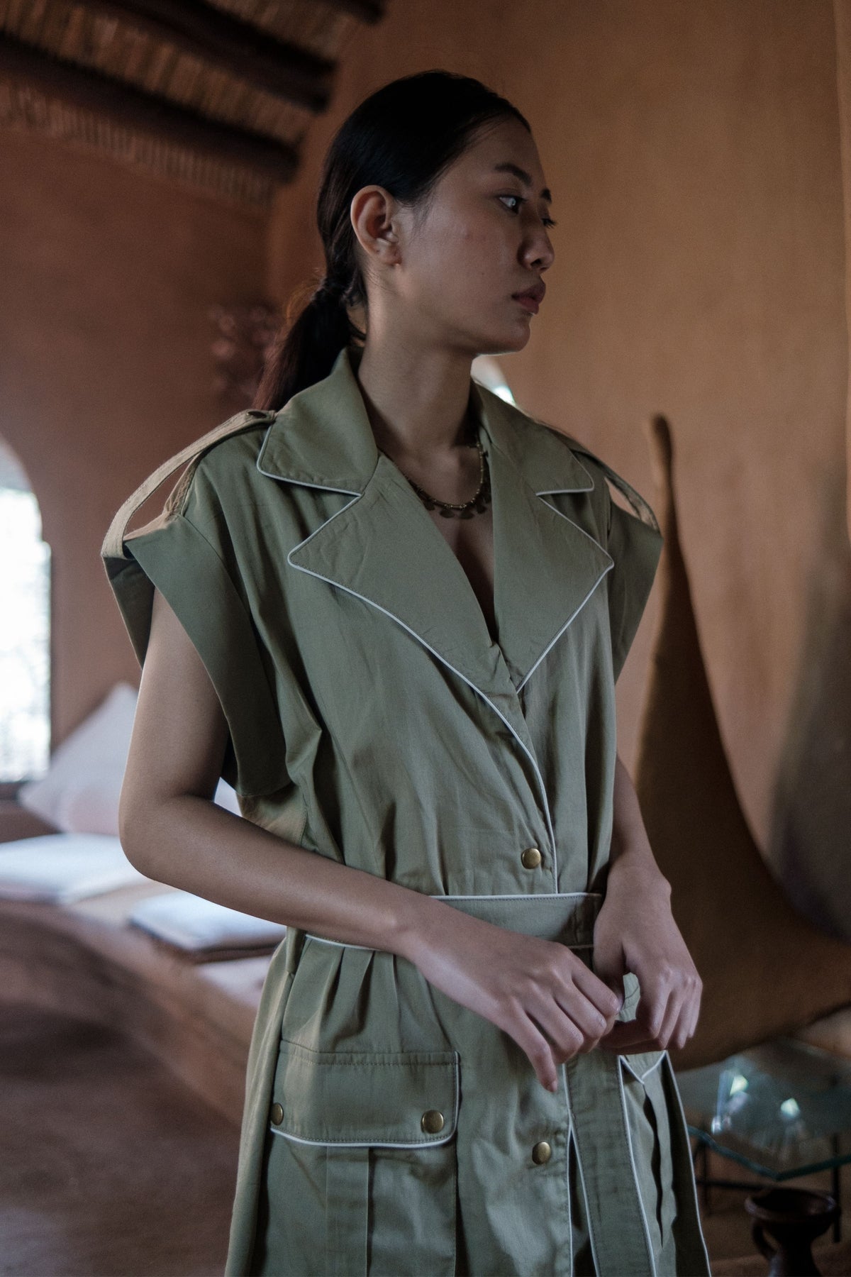 Khaki Harajuku Trench