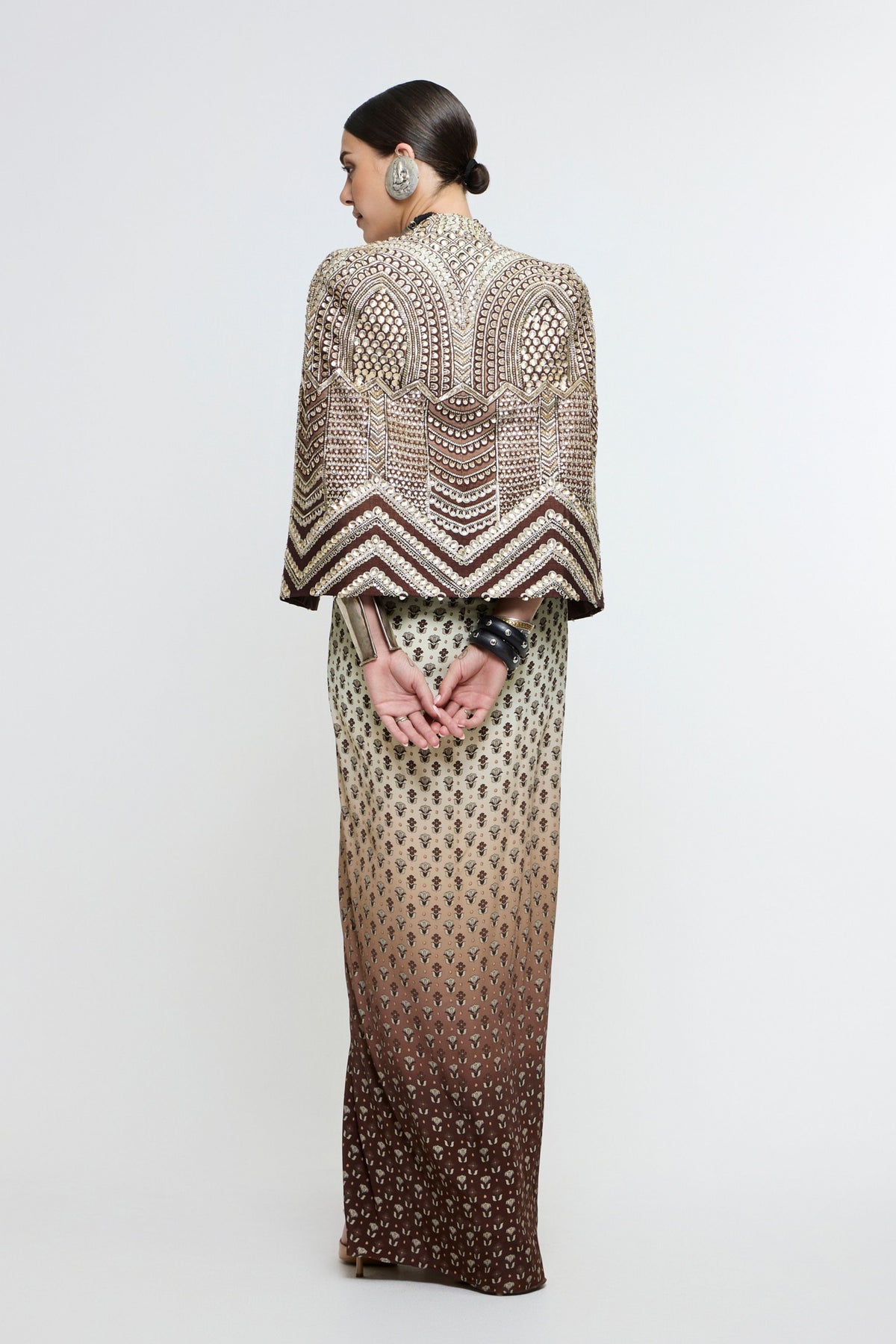 Nazneen Cape Jacket Set