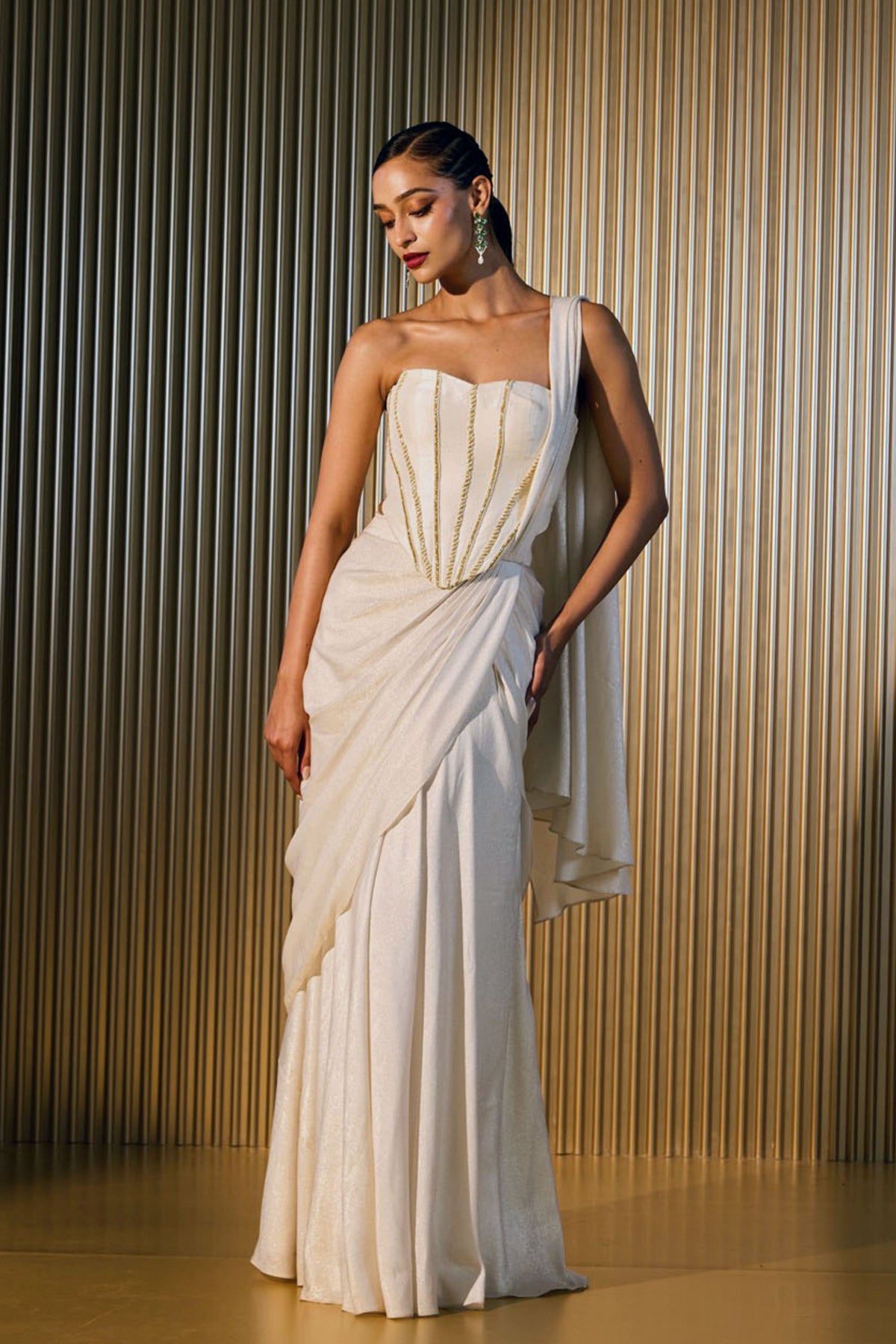 Grecian Draped Saree Set