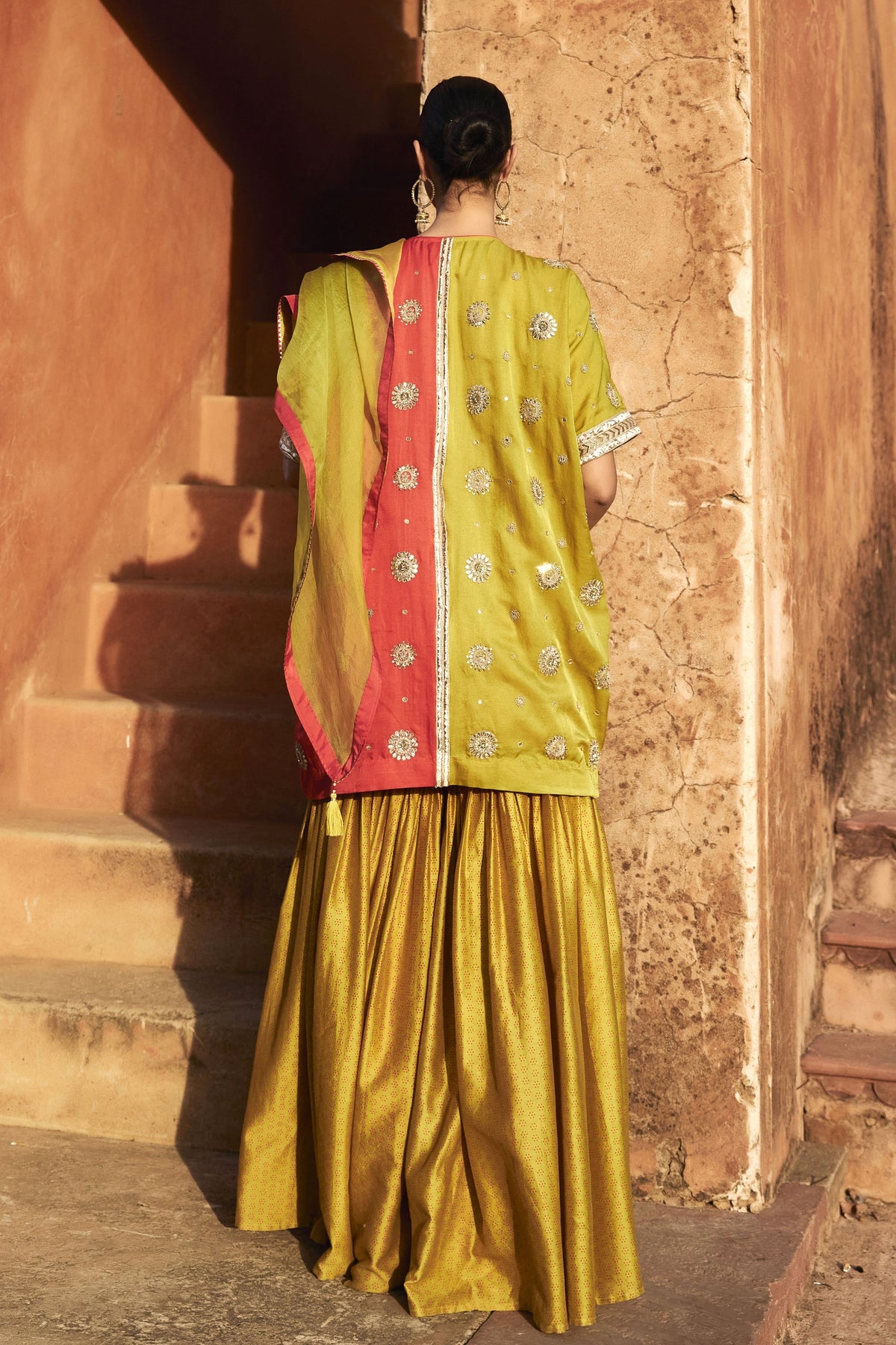 Half-and-half Sharara Set