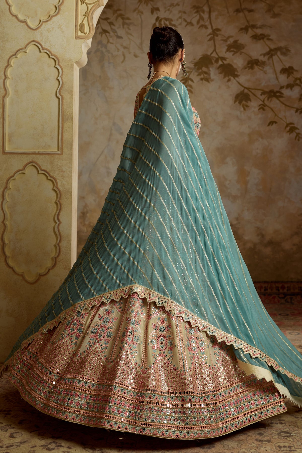 Ivory Tissue Lehenga Set