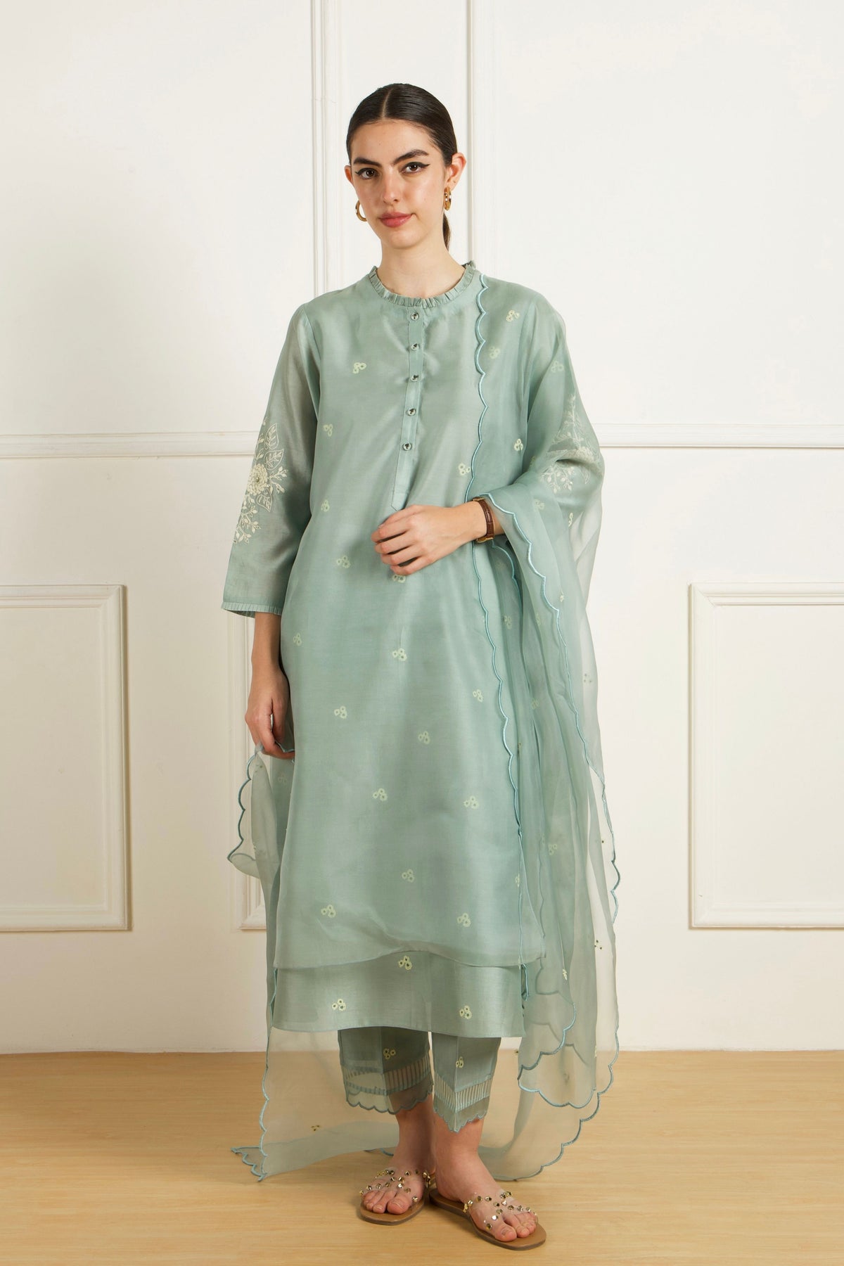 Mint Double Layer Kurta Set