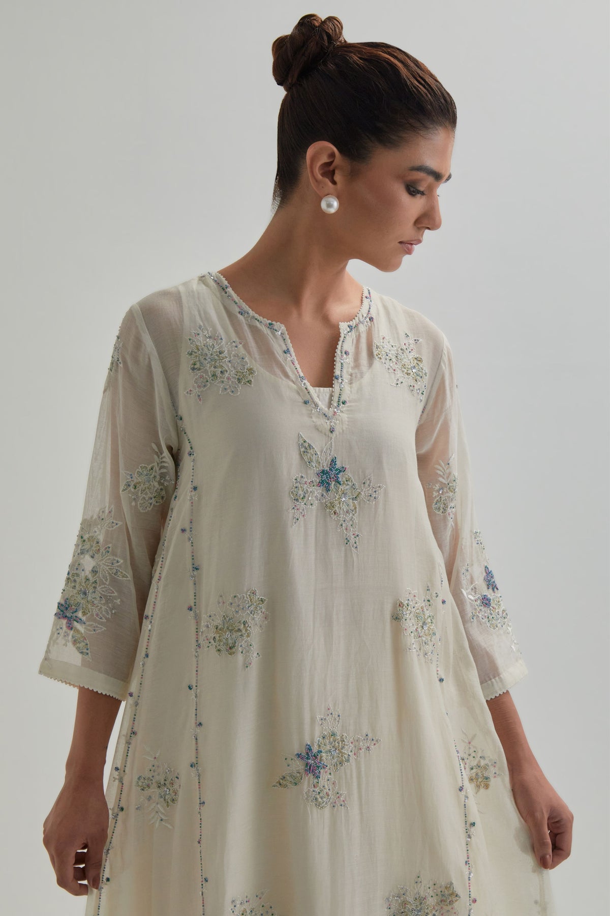 Blue Asymmetric Kurta Set