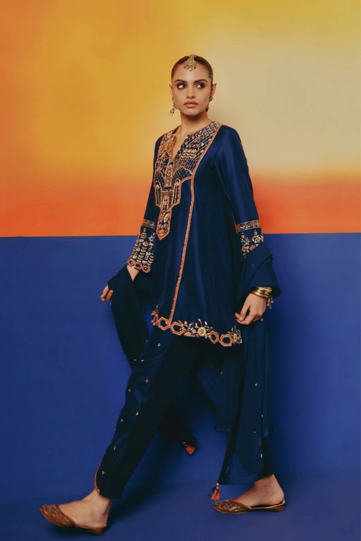 Navy Kali Salwar Set