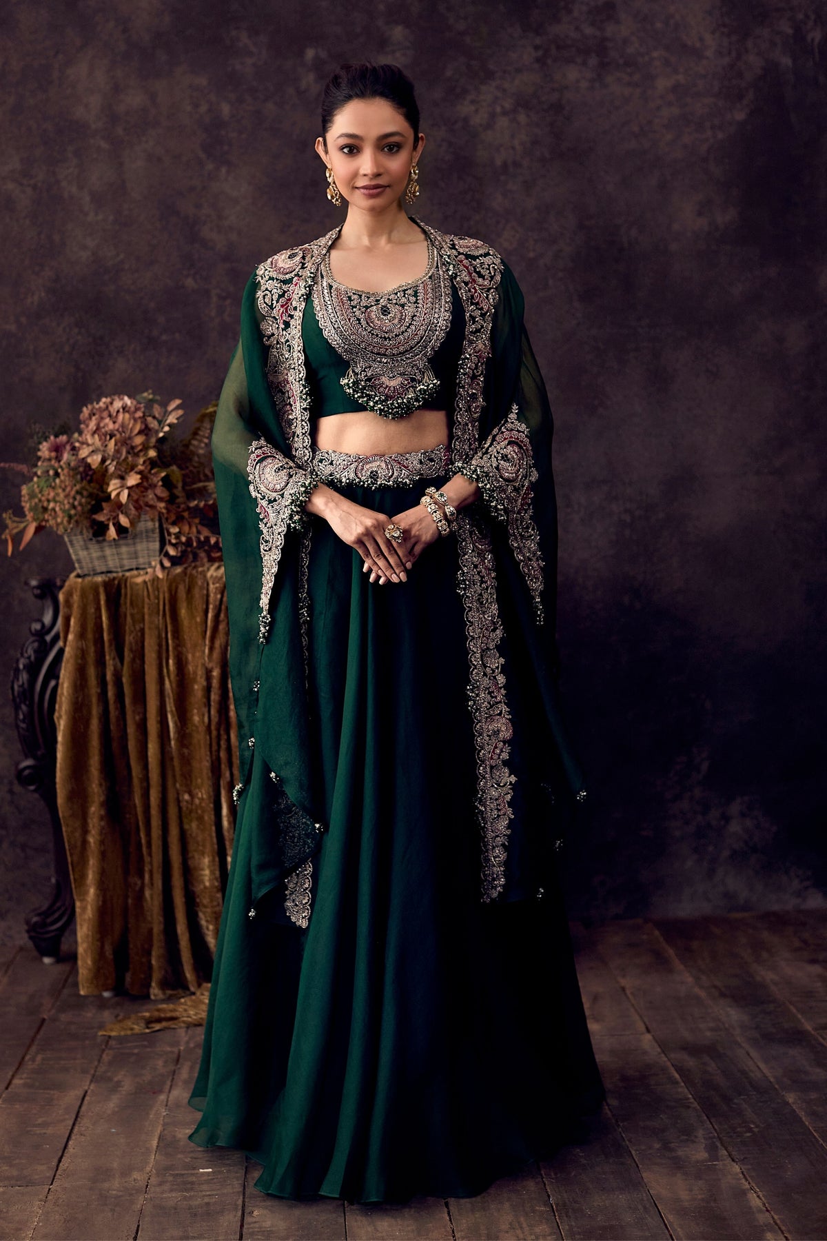 Am Maal Applique Skirt Set