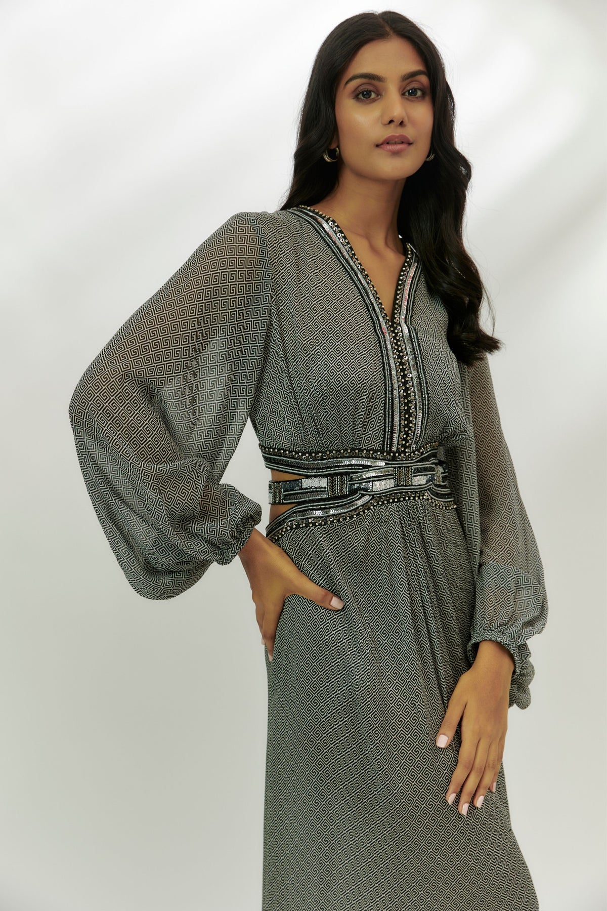 Black Printed Maxi Dress