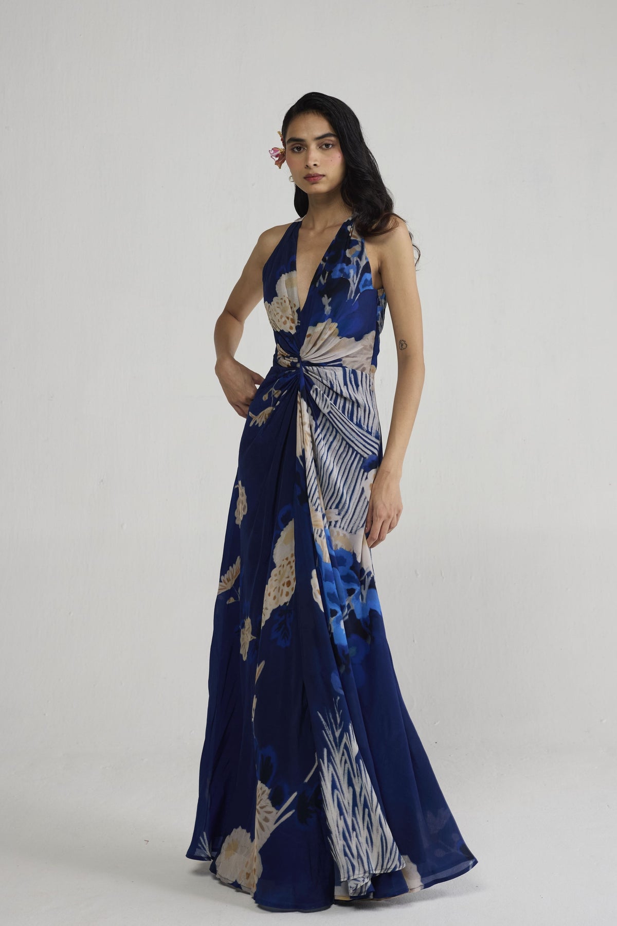 Ren V Neck Draped Dress