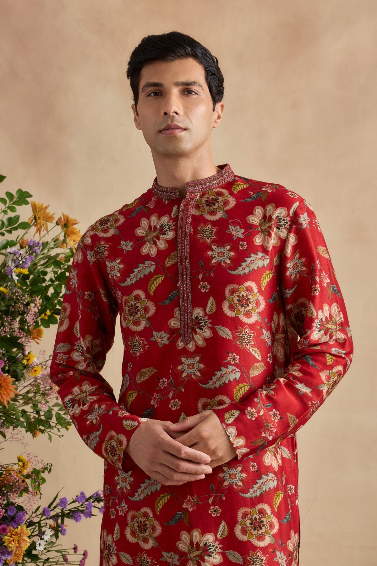 Zian Crimson Kurta Set