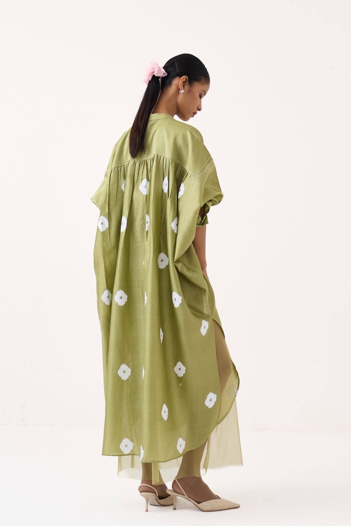 Block Print Bat Sleeve Dress