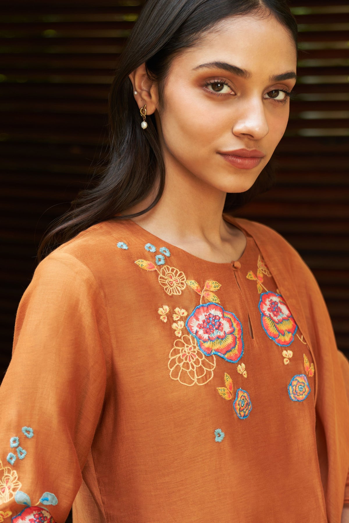 Marigold Floral Embroidery Kurta Set
