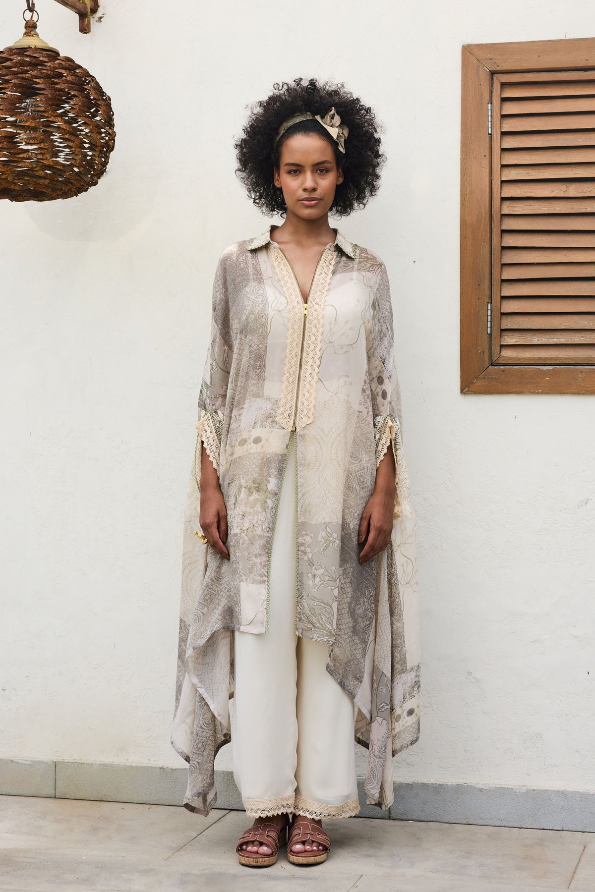 Ira Printed Embroidery Tunic Set