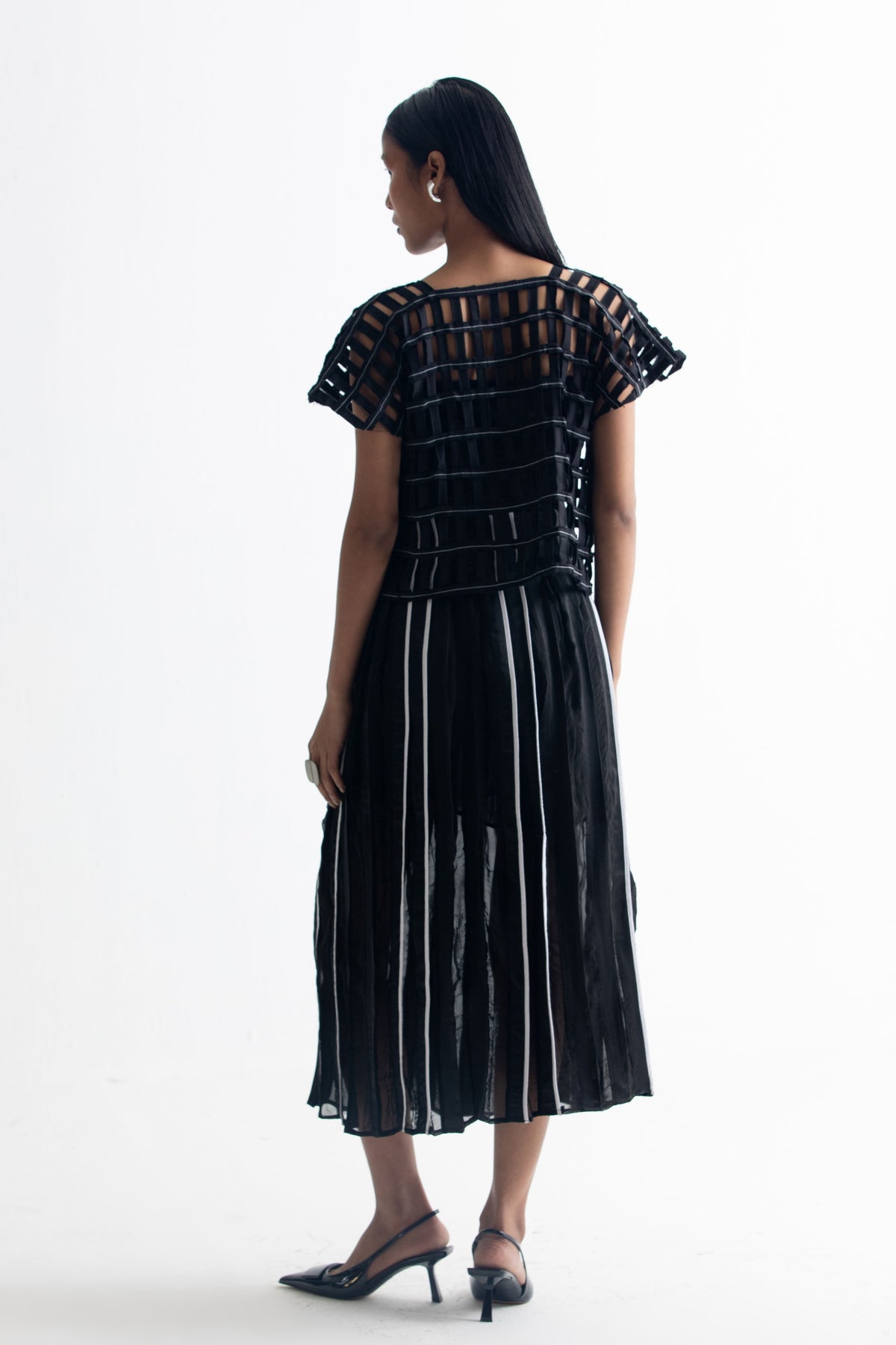 Pleated A-line Skirt