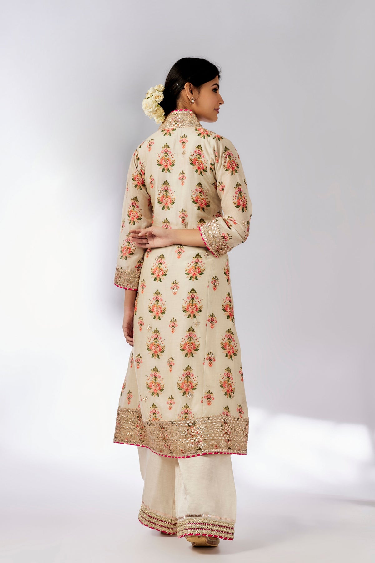 Ivory Mansi Kurta Palazzo Set