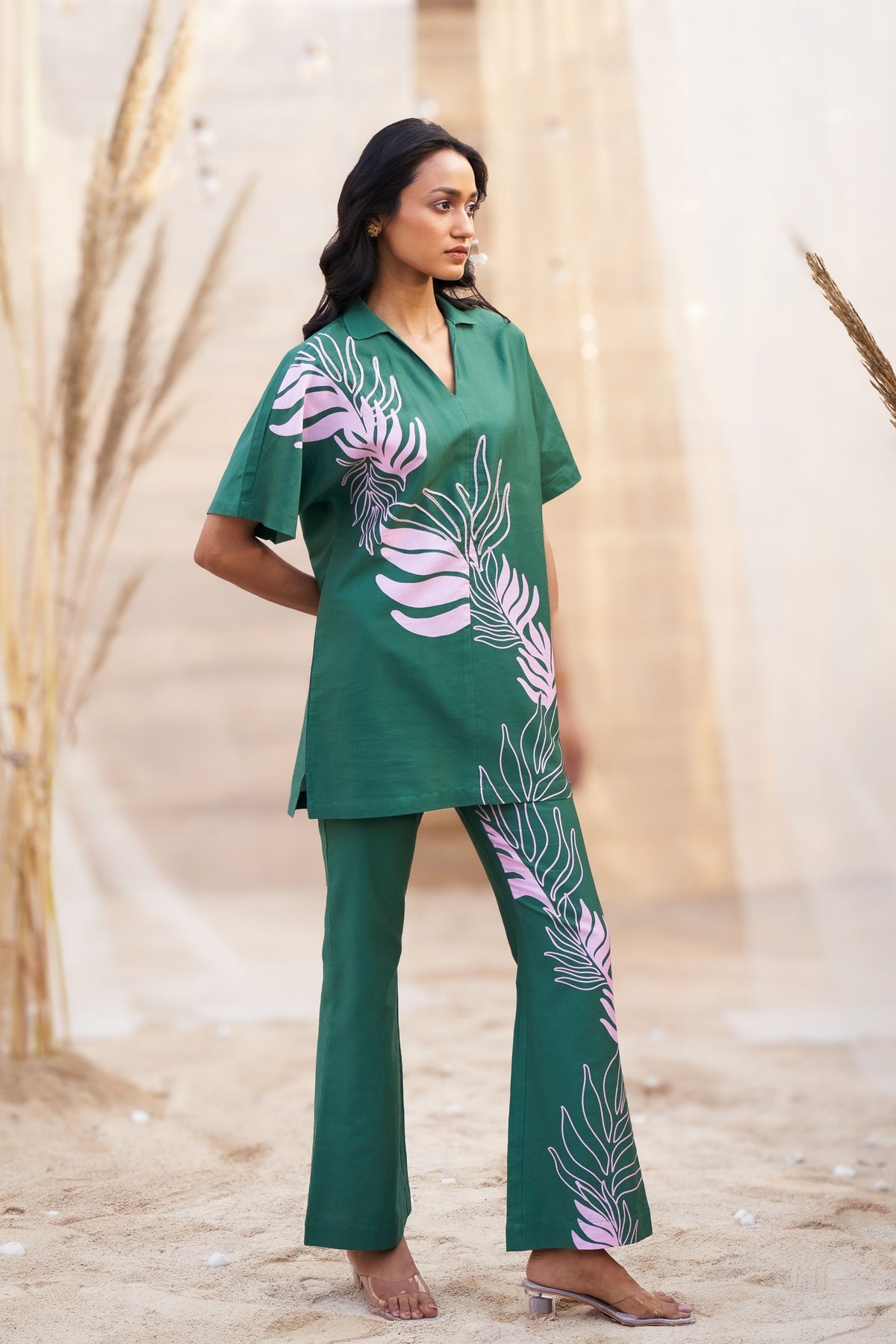 Reveria Green Tunic Set