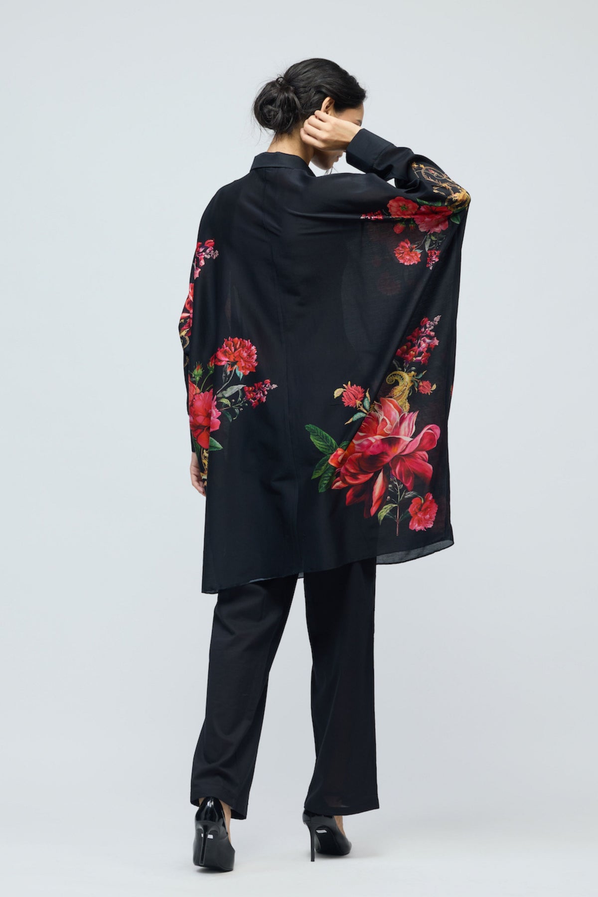 Floral Printed Chanderi Tunic