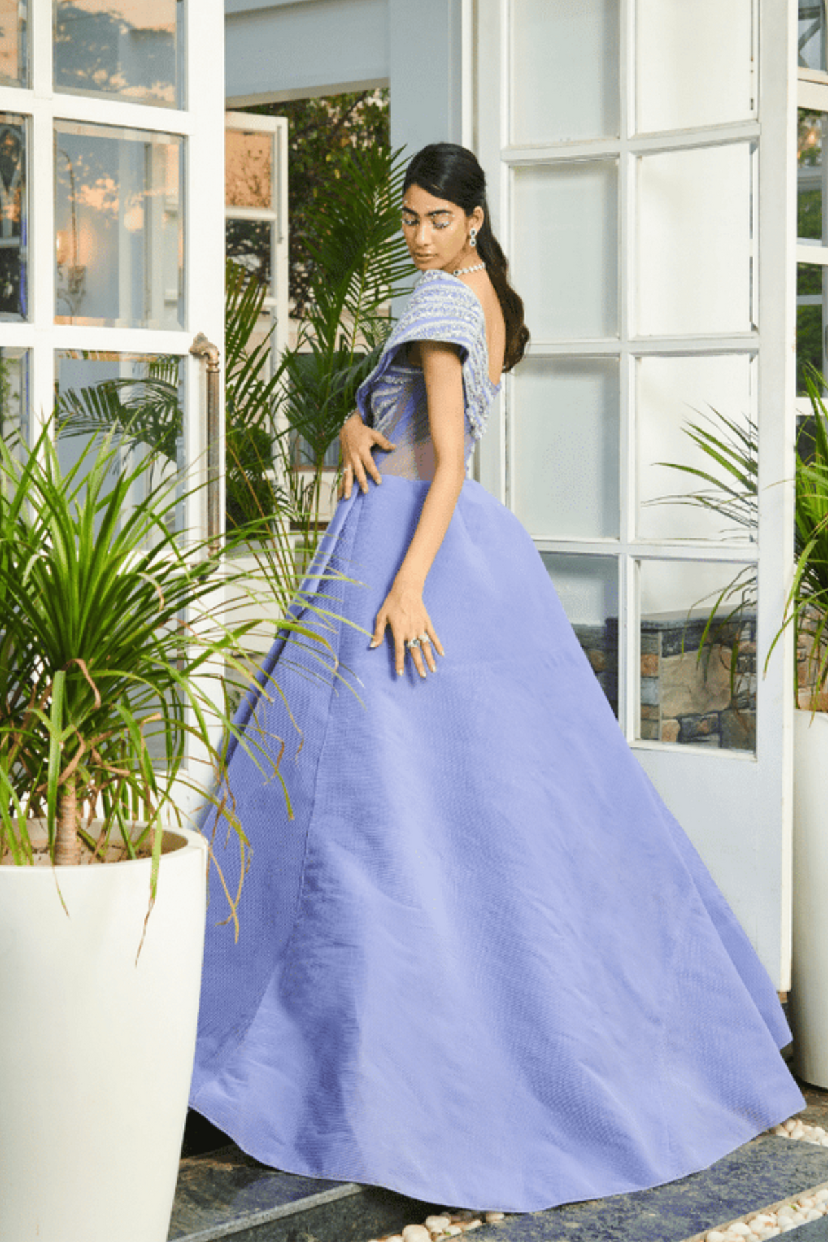 One Shoulder Lavender Gown