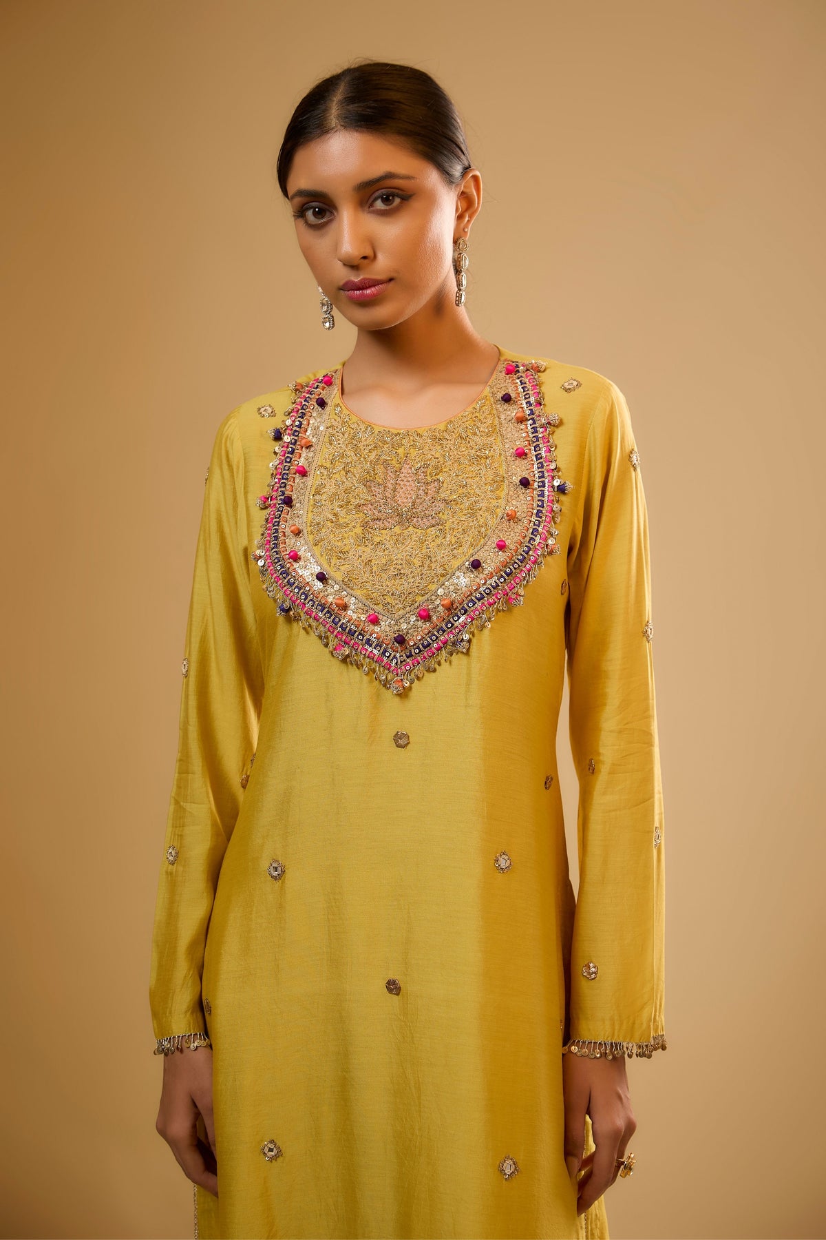 Lotus Yoke Yellow Kurta Set