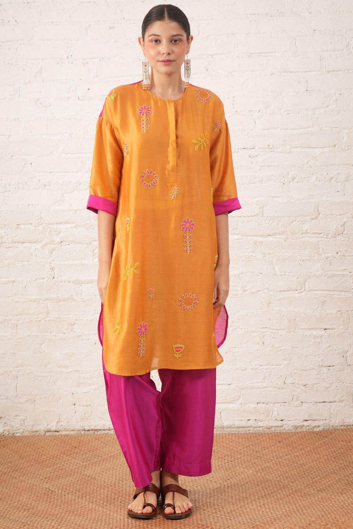 Rust Fuschia Tunic Set