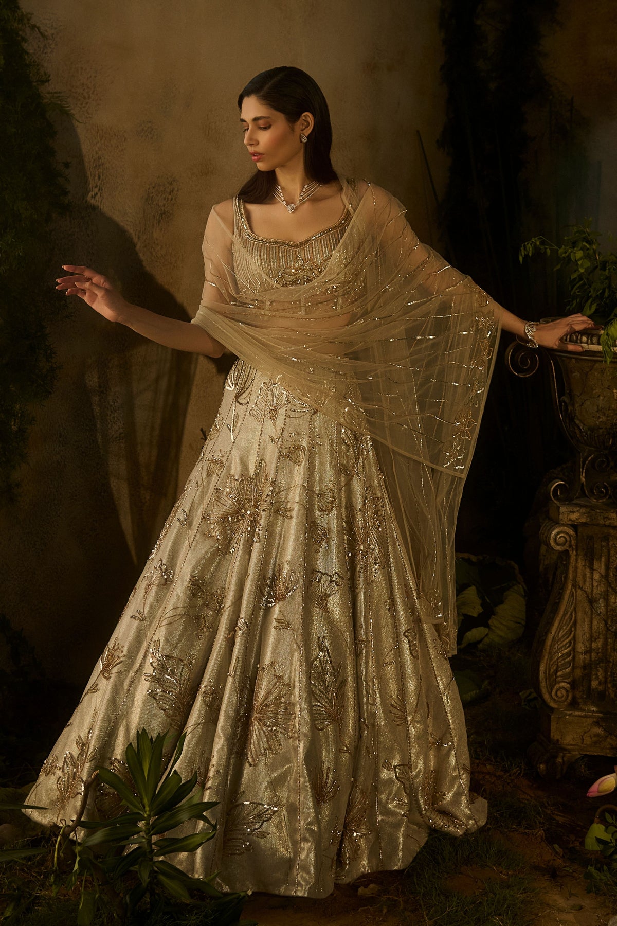 Champagne Mist Lehenga Set