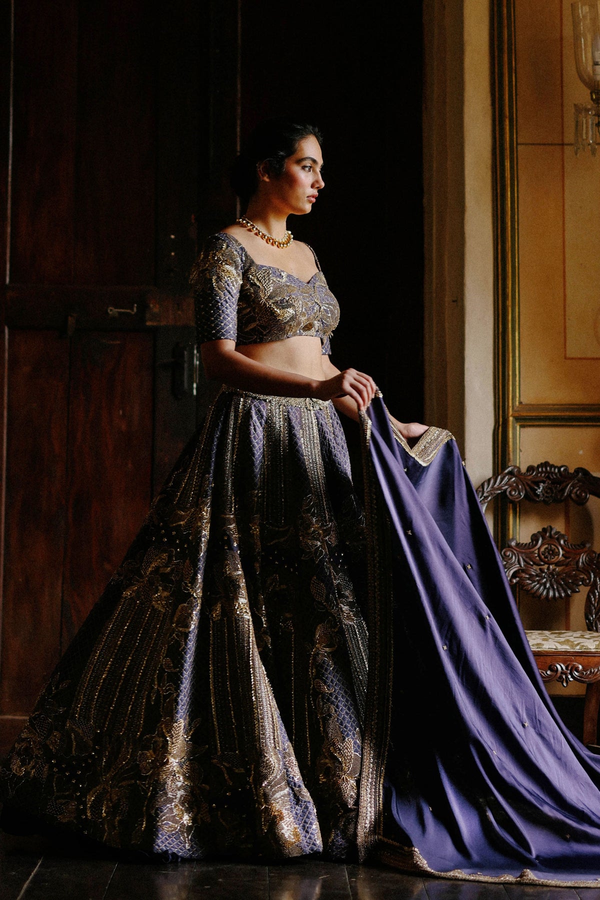 Grape Royalty Lehenga Set