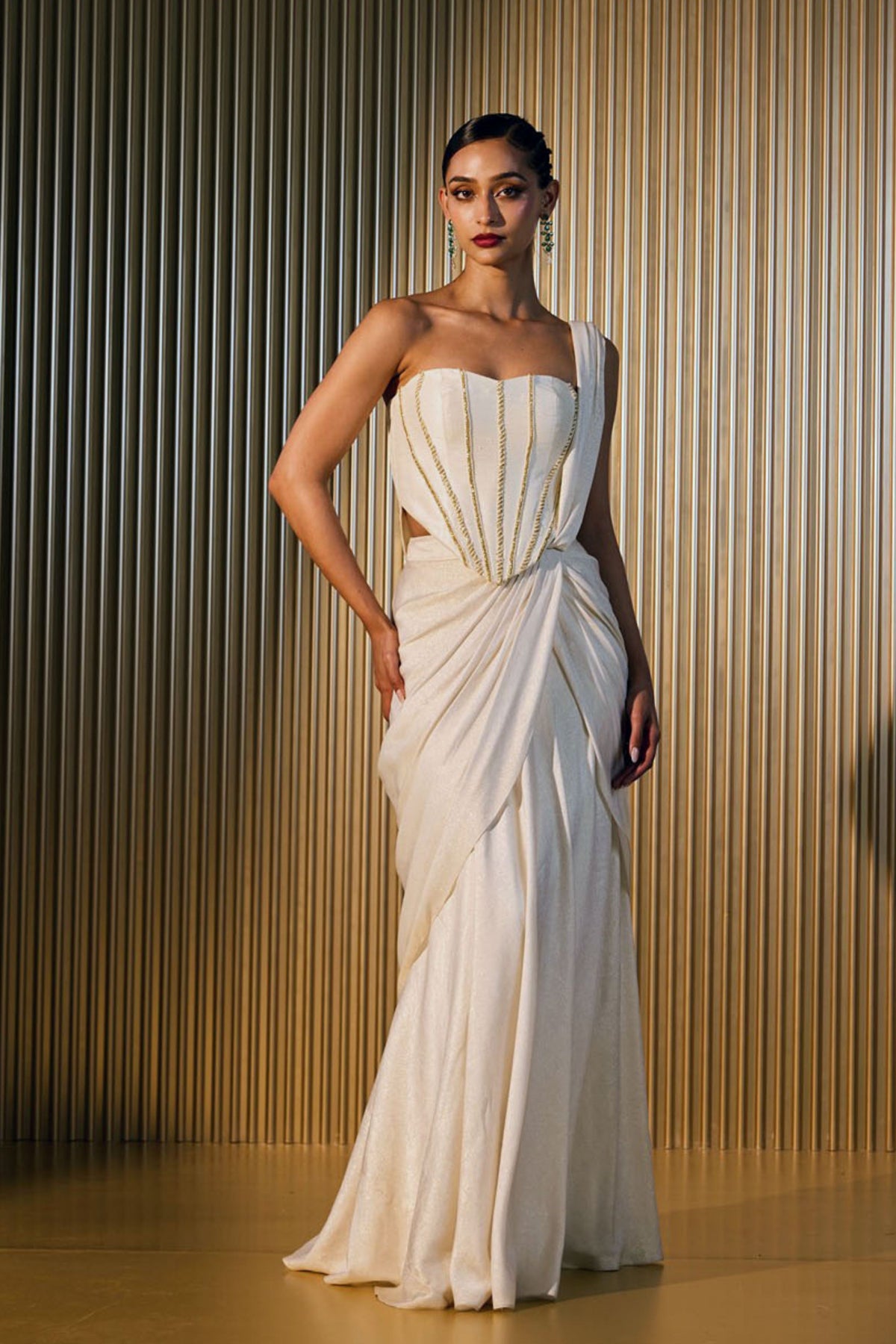 Grecian Draped Saree Set