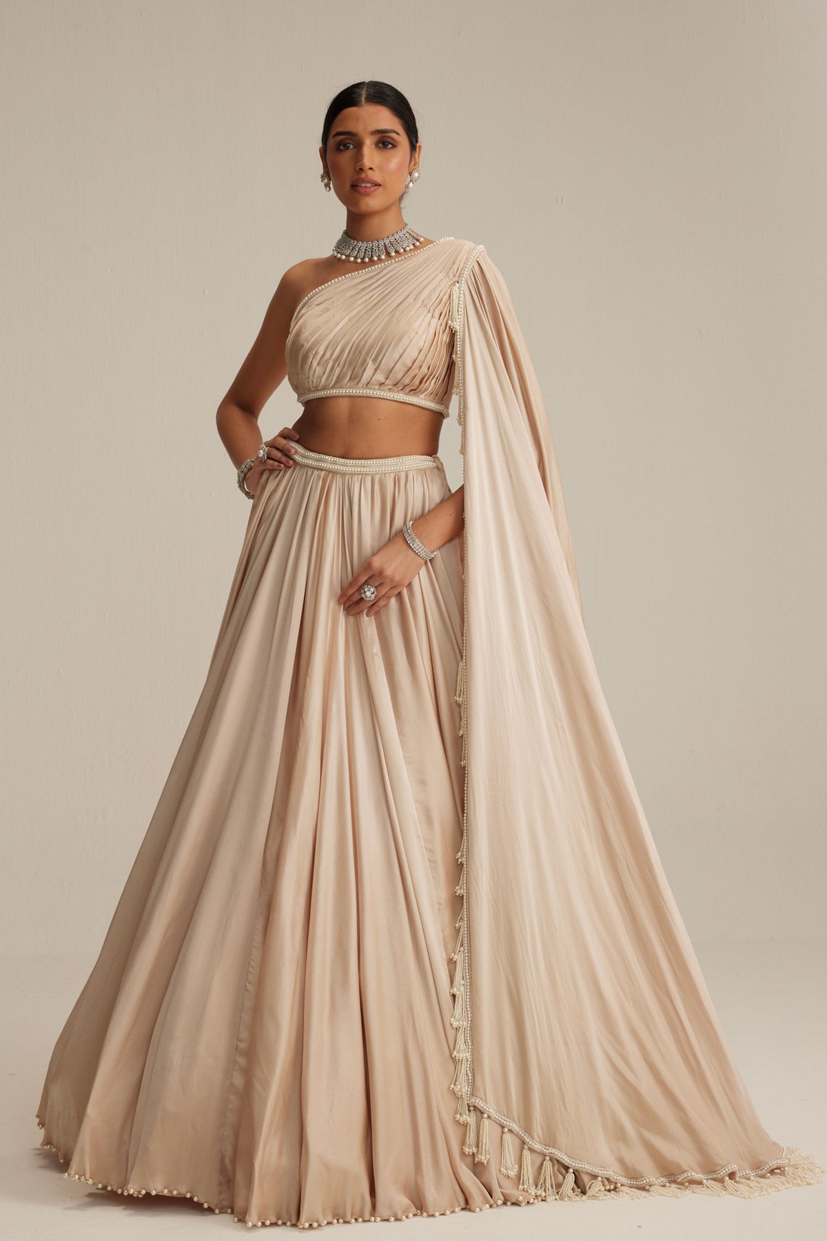 Light Beige Lehenga Set