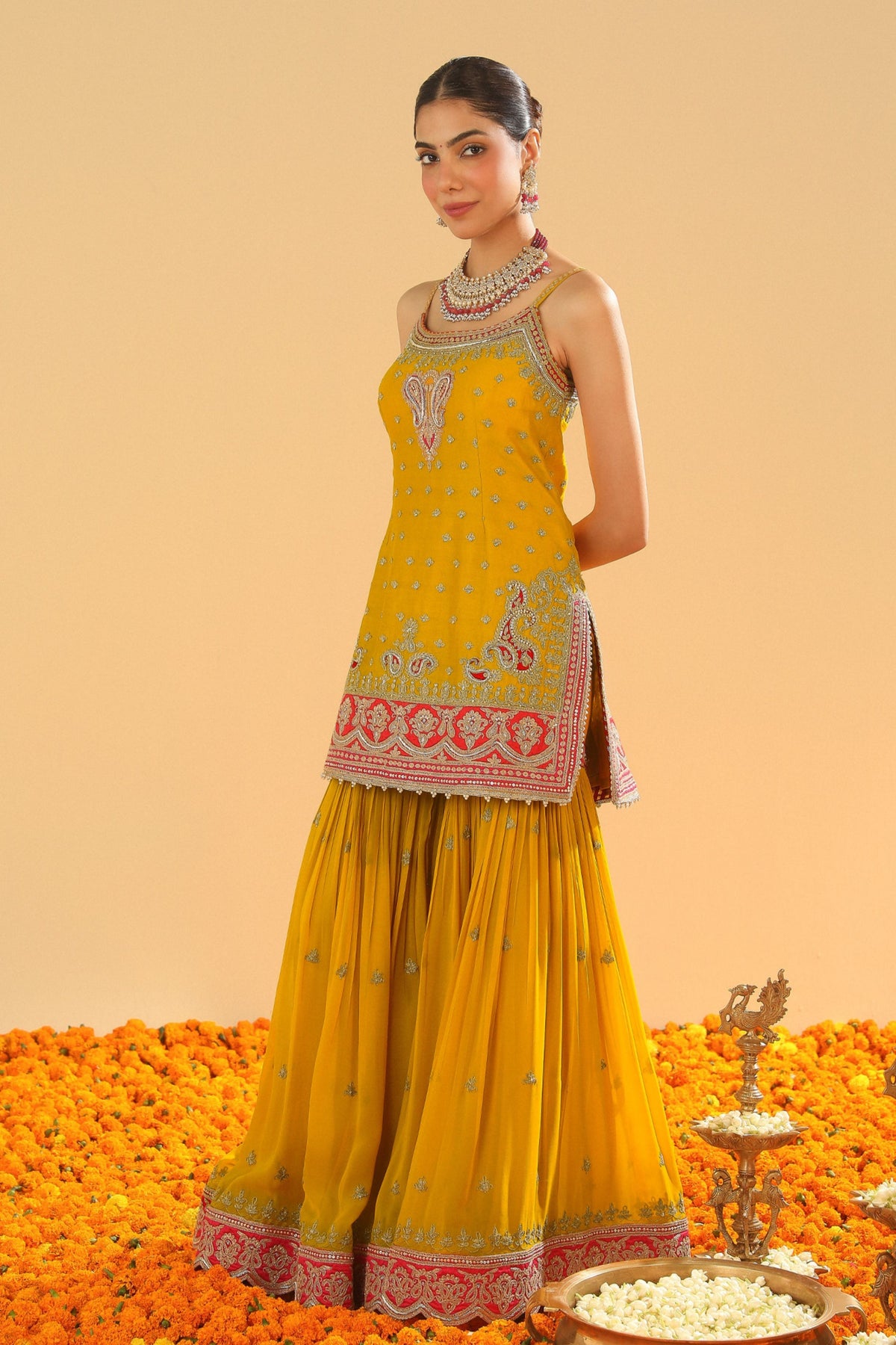 Yellow Kurta Sharara Set