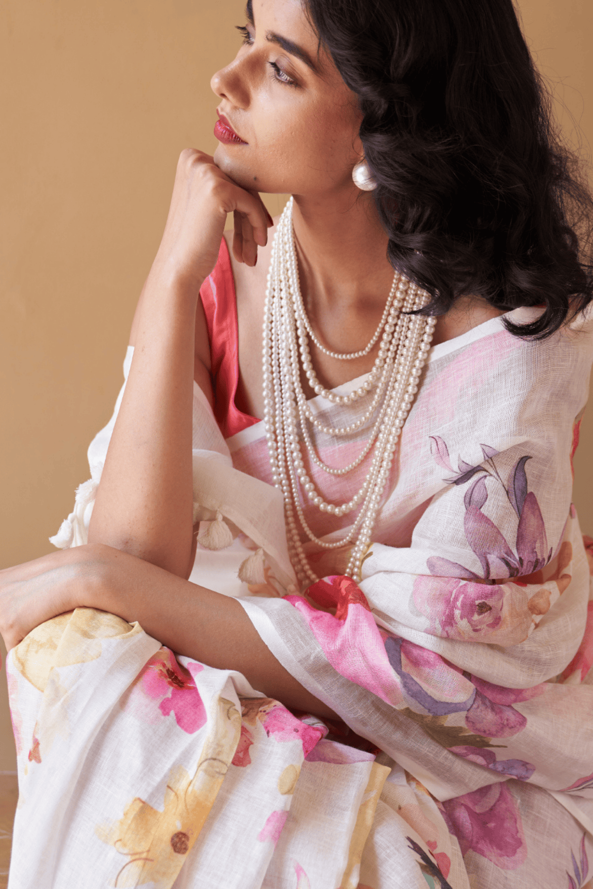 Kusum White Saree