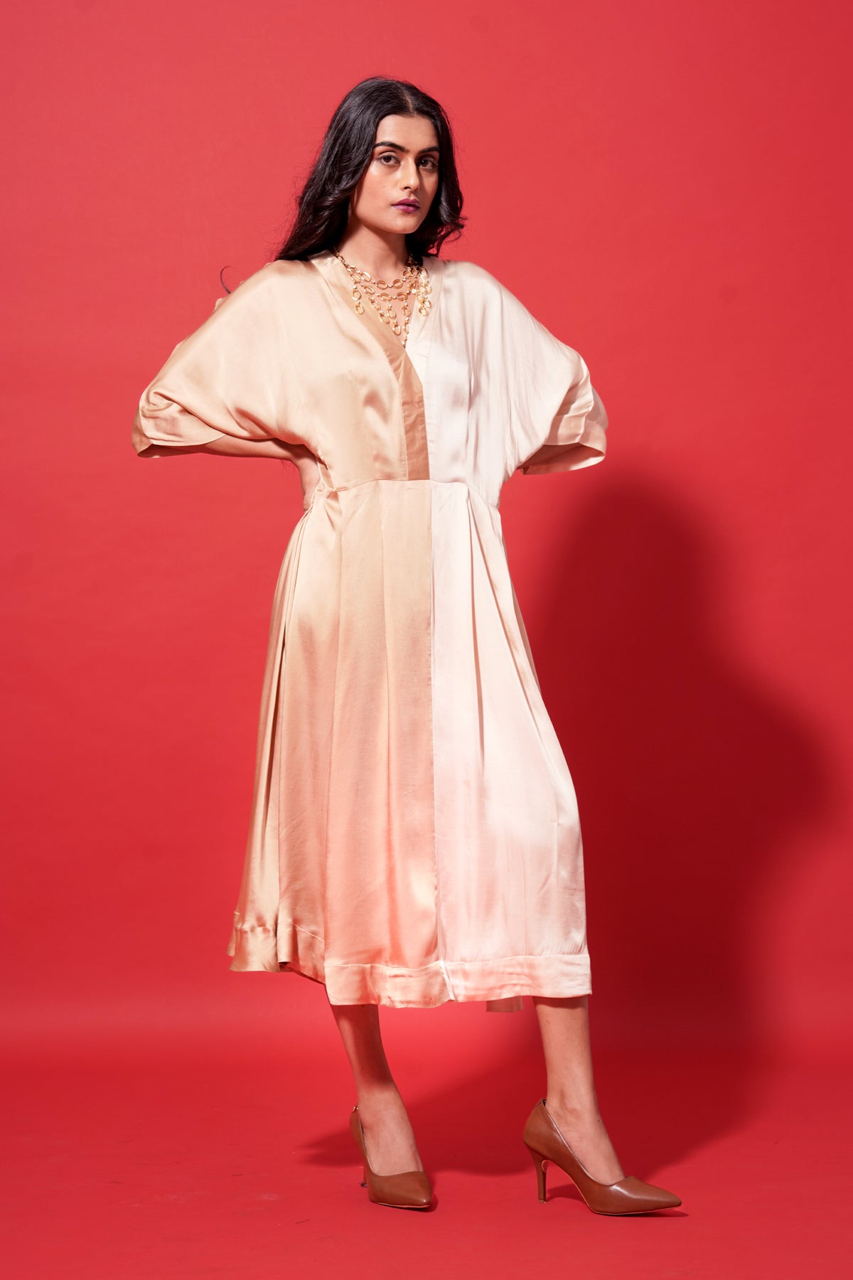Ivory and Golden Lumina Dress