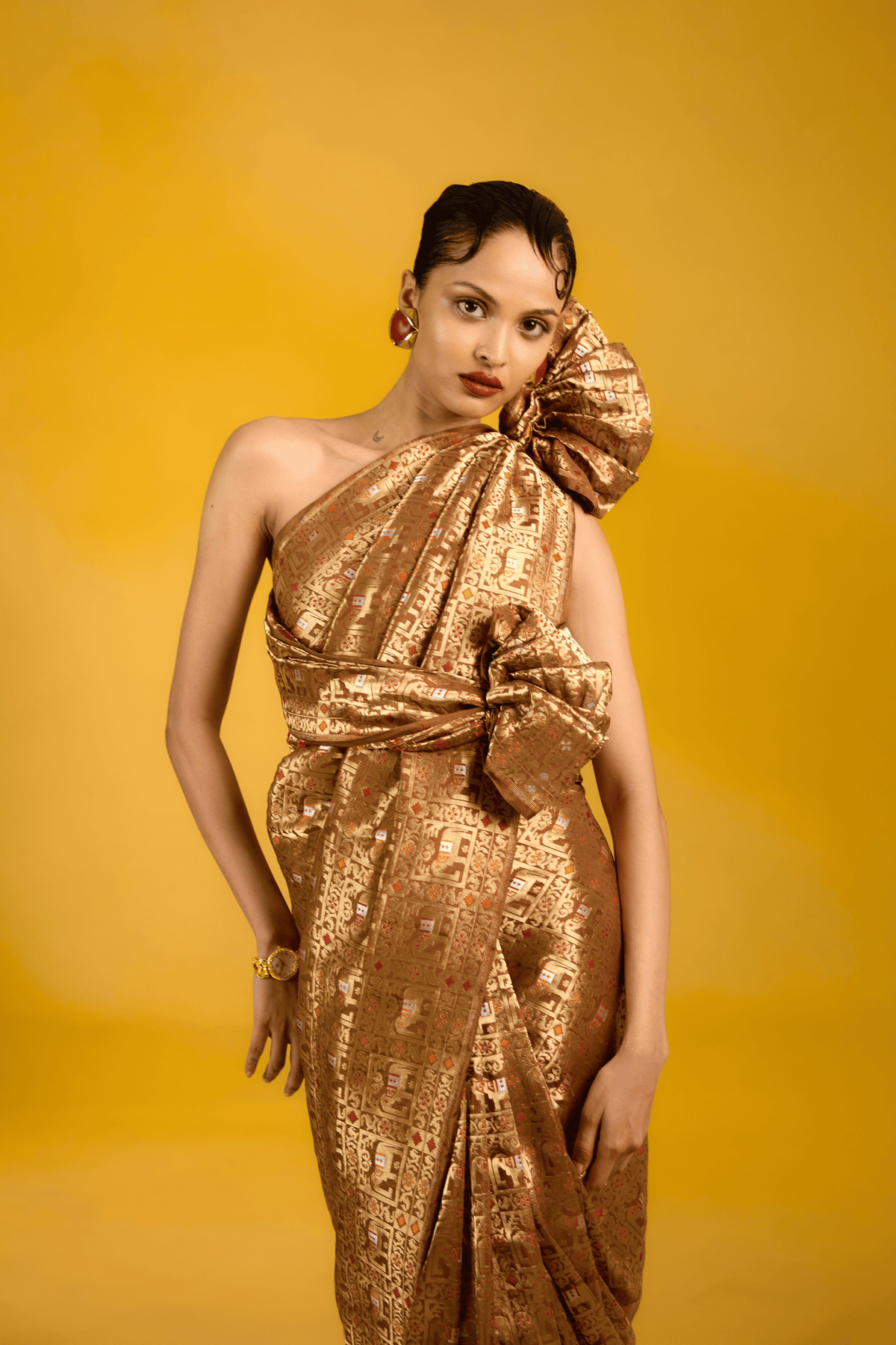 The Sunny Saffron Saree