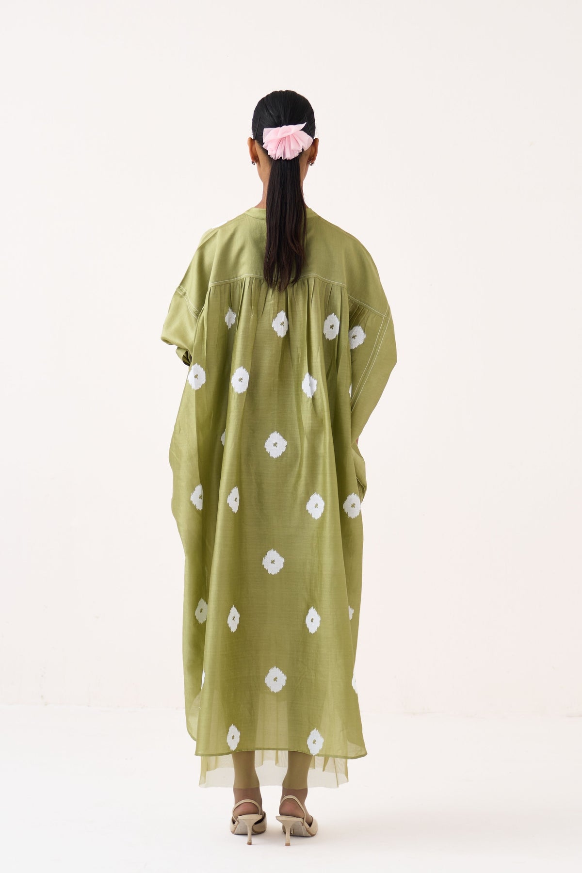 Block Print Bat Sleeve Dress