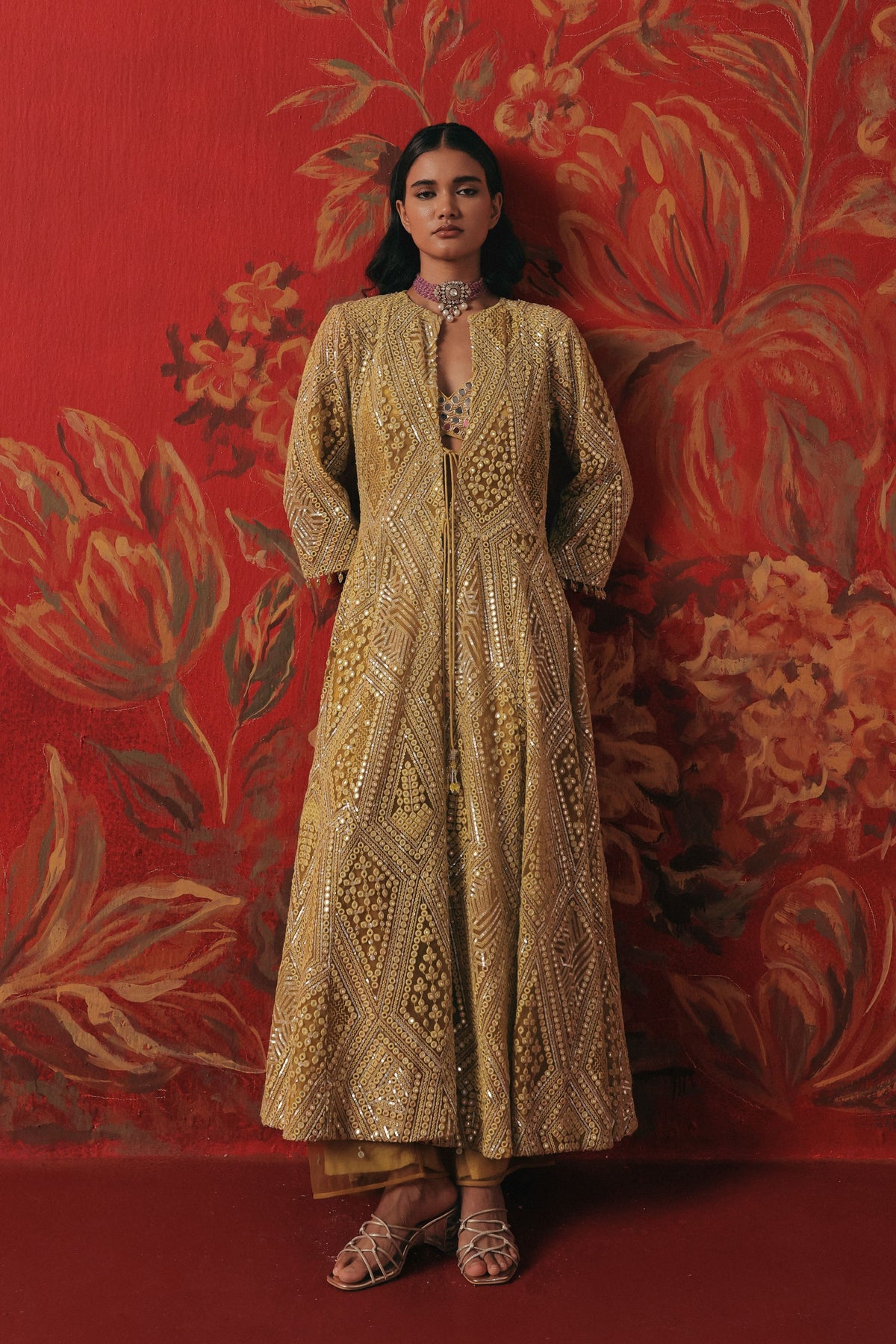 Long Anarkali Jacket Set