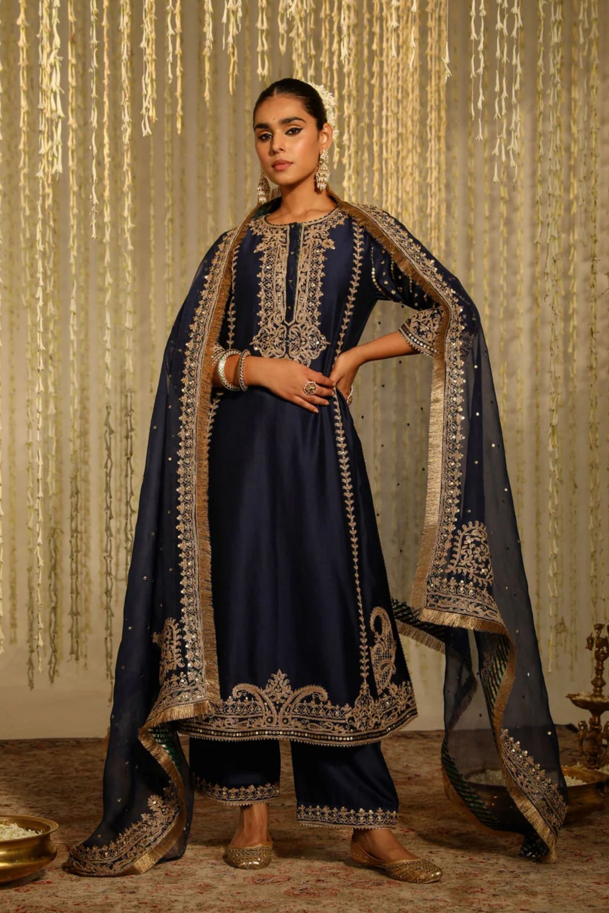 Sabirah Blue Palazzo Set