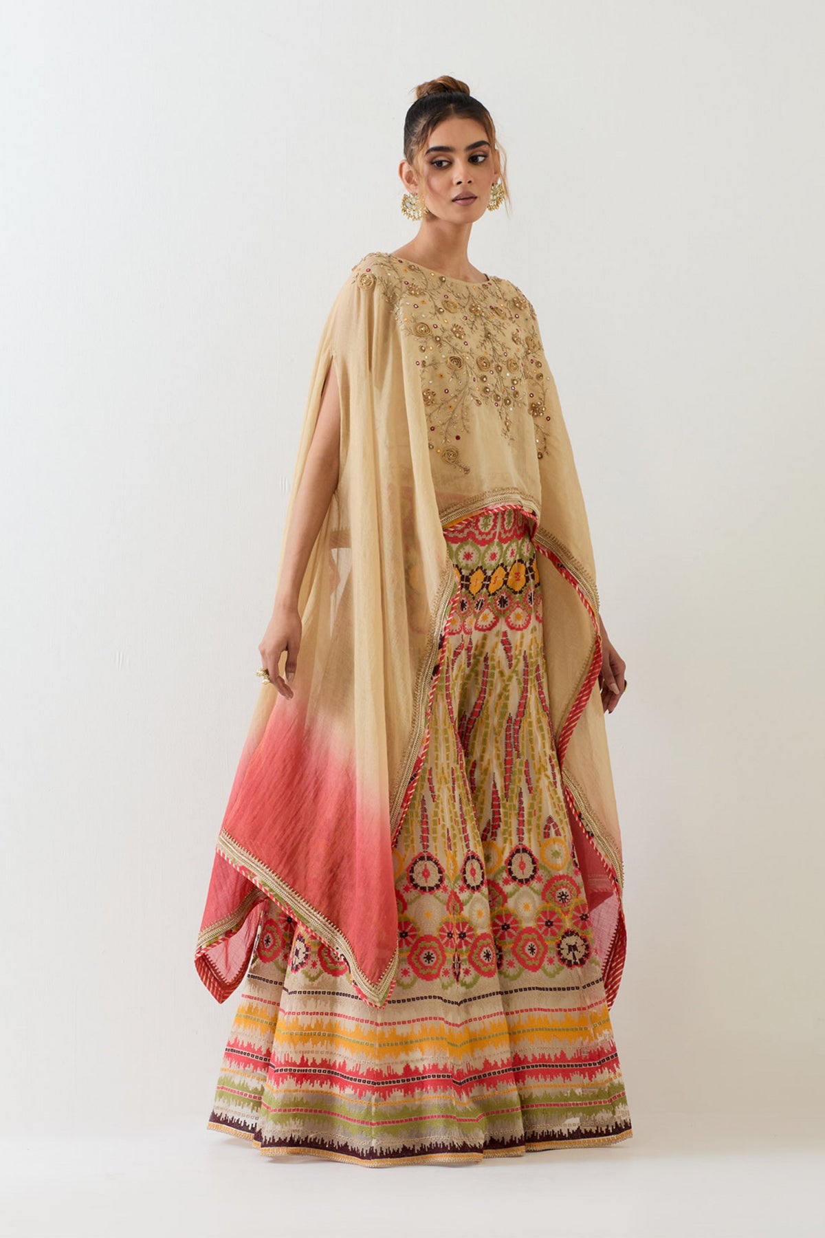 Tissue Chanderi Cape With Sharara