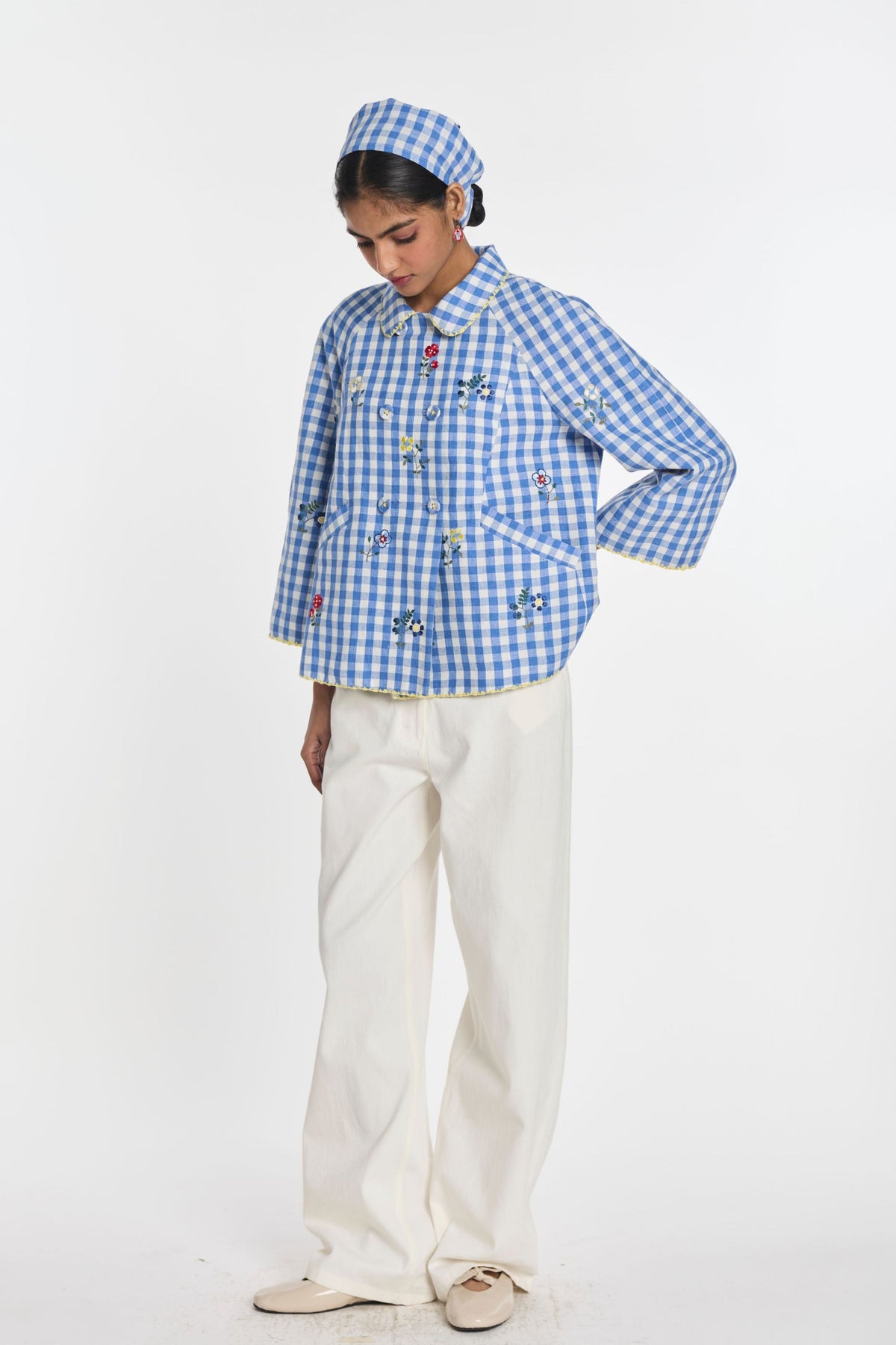 Baptisia Blue Gingham Jacket